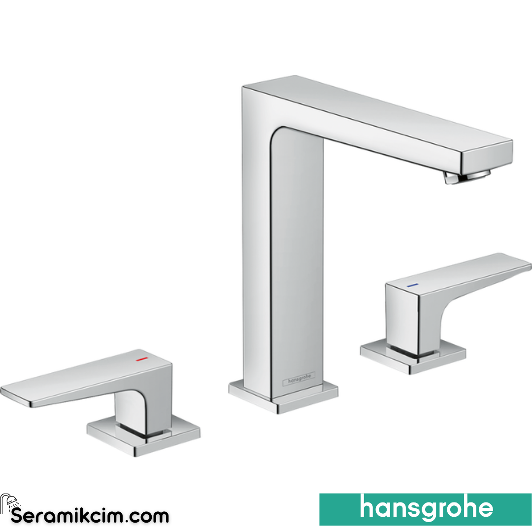 Hansgrohe Metropol Çubuk Volan 3 Delikli Lavabo Bataryası, 160 32515000