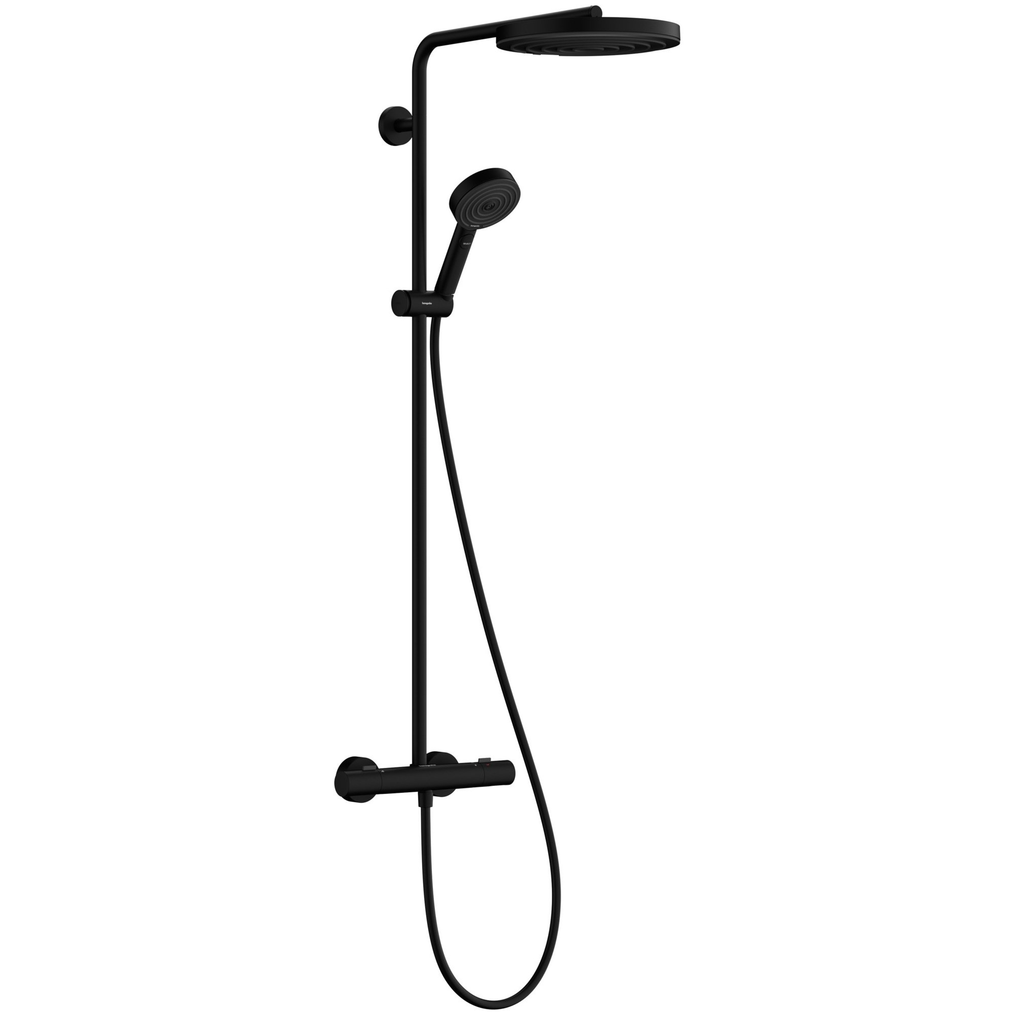 Hansgrohe Pulsify S Puro Termostatik Duş Sistemi 26 cm 1 Fonksiyonlu EcoSmart Ecostat Fine Mat Siyah 24237670