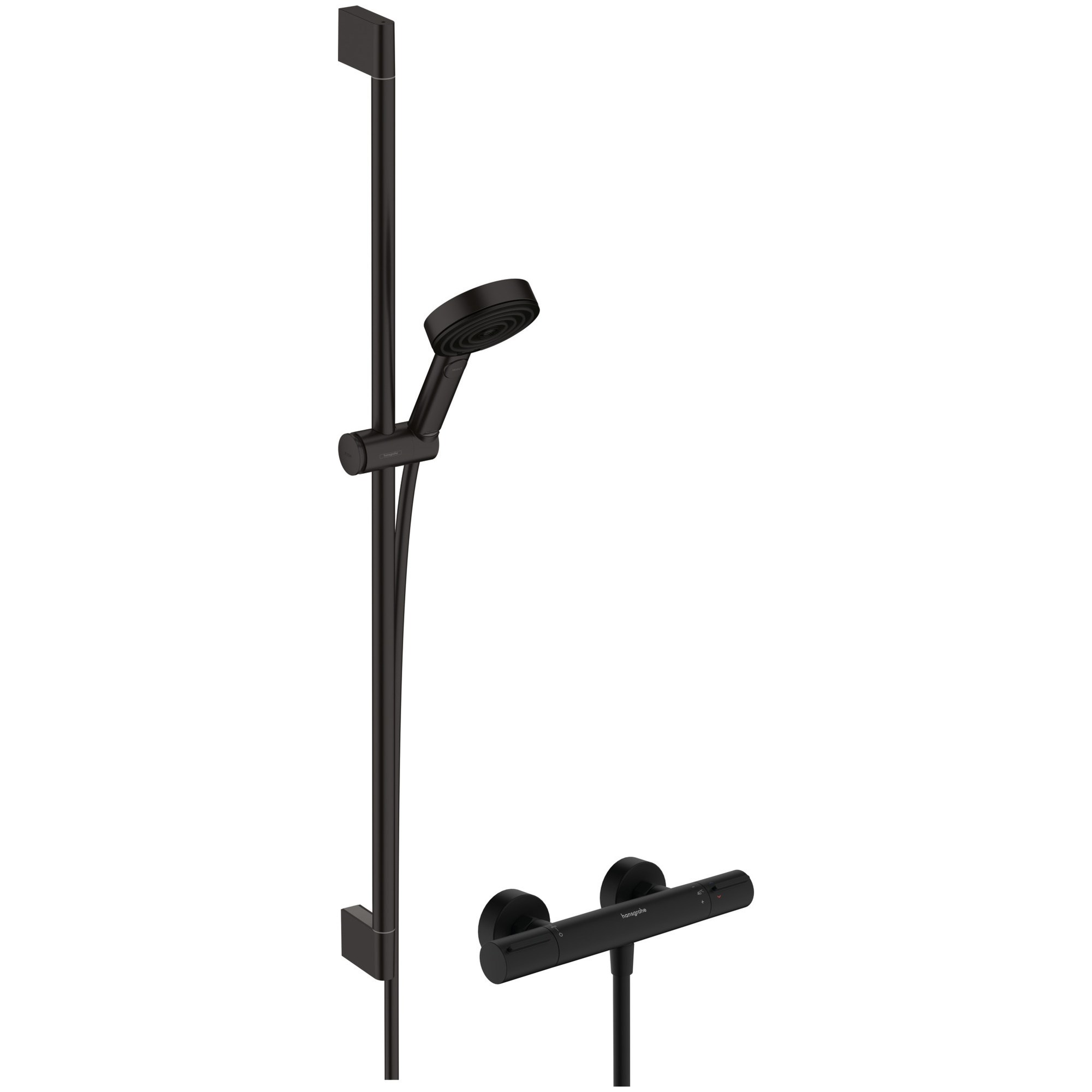 Hansgrohe Pulsify Select S Termostatik Duş Sistemi 10,5 cm 3 Fonksiyonlu EcoSmart Relaxation Ecostat Element Mat Siyah 24271670