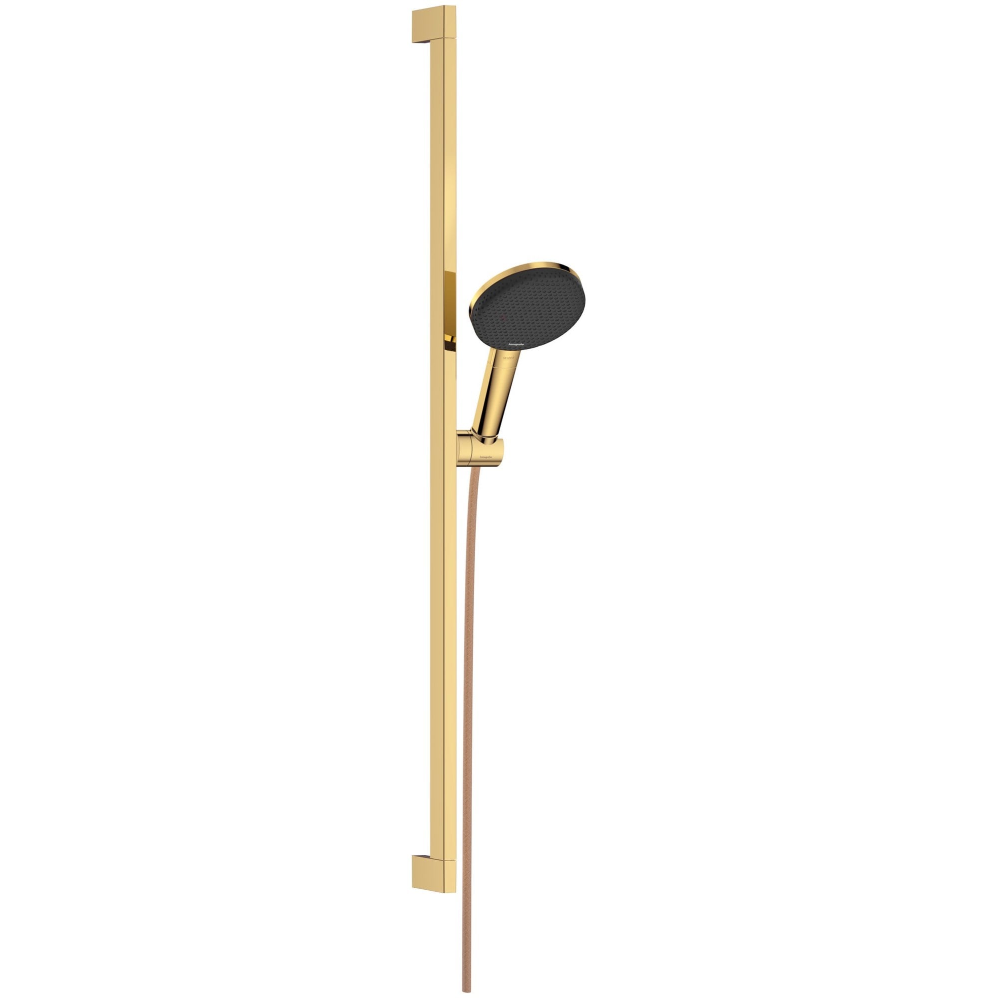 Hansgrohe Raindance Alive Select S Duş Seti 90 cm Sürgülü 12,5 cm El Duşlu 3 Fonksiyonlu EcoSmart Parlak Altın 24601990