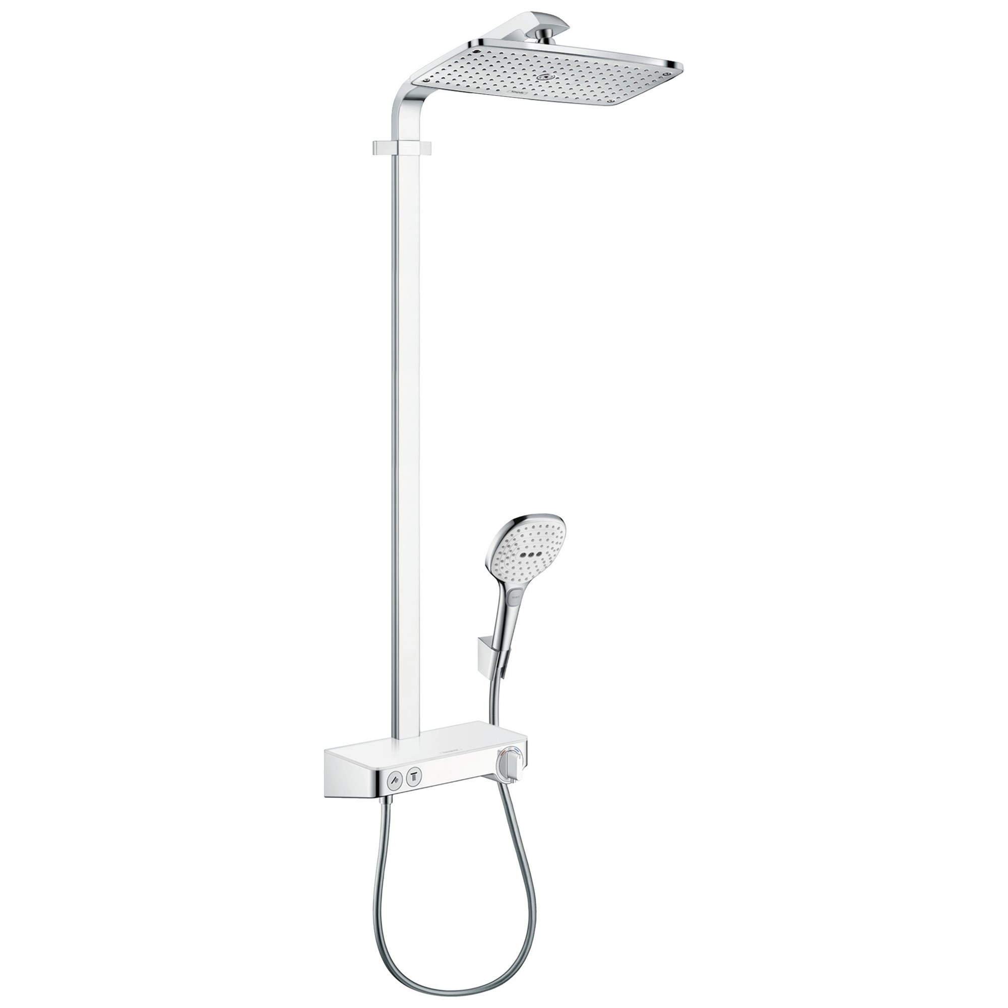 Hansgrohe Raindance E Termostatik Duş Sistemi 360 1 Fonksiyonlu ShowerTablet Select 300 Beyaz-Krom 27288400