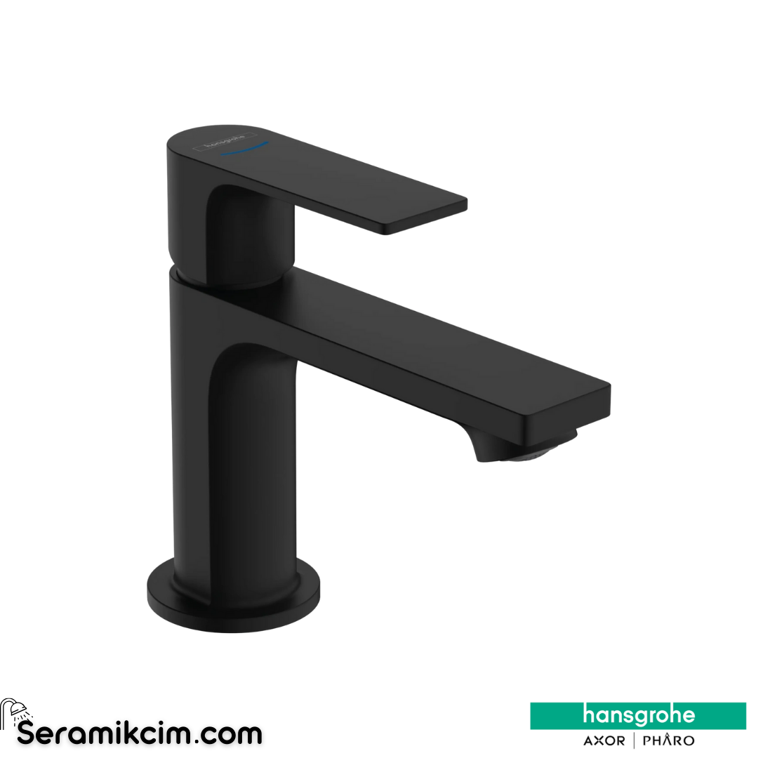 Hansgrohe Rebris E 80 Lavabo Bataryası Tek Su Girişli Mat Siyah 72506670