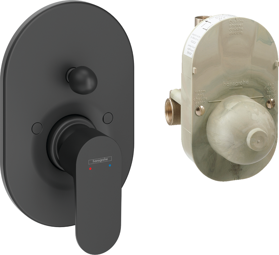 Hansgrohe Rebris E Eviye Bataryası S Tek Kollu Banyo Bataryası Ankastre (31741180 İç Set Dahil) Satin Siyah 72448670 - 72448670