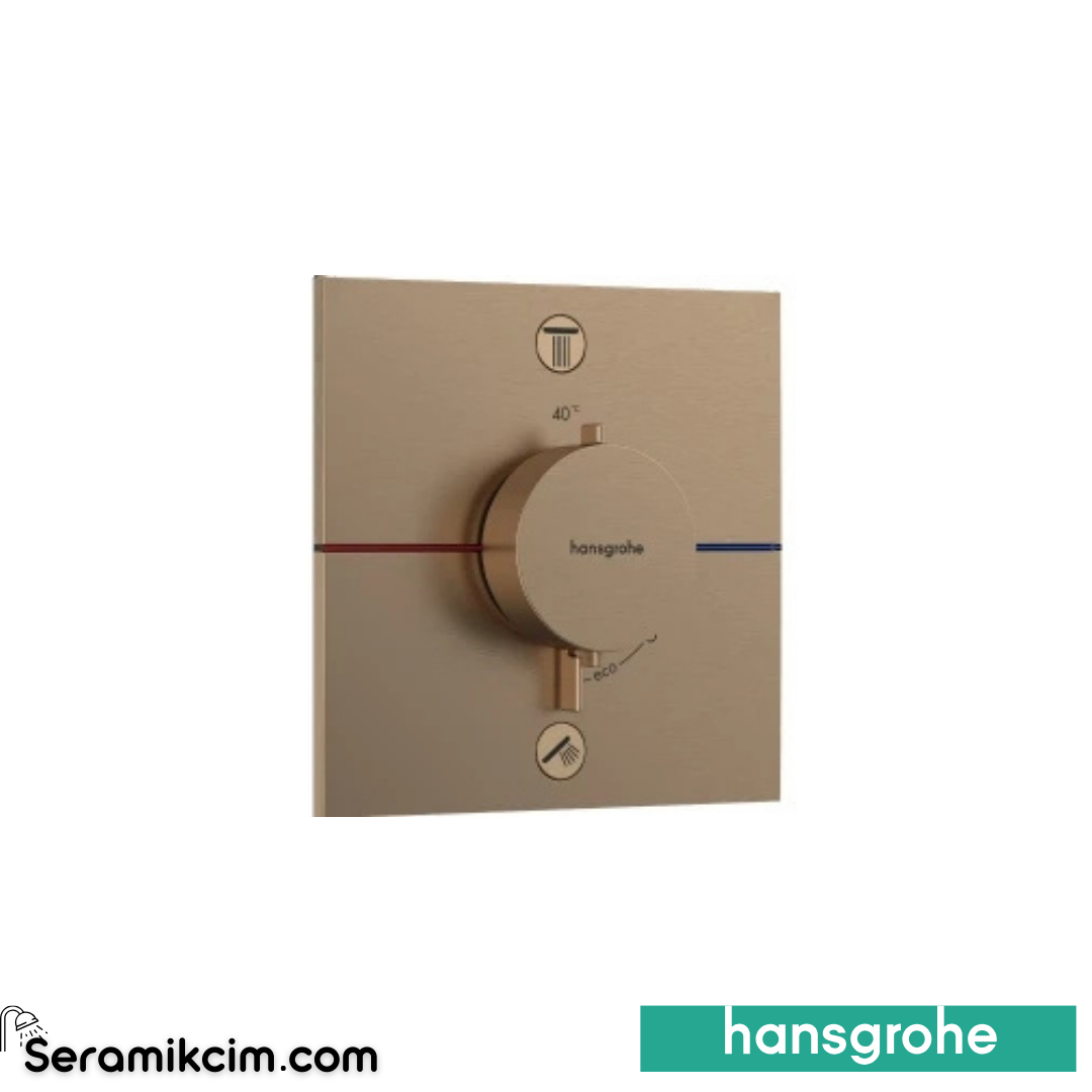 Hansgrohe Showerselect Comfort E Termostat Ankastre Banyo Bataryası 2 Çıkış Mat Bronz 15572140