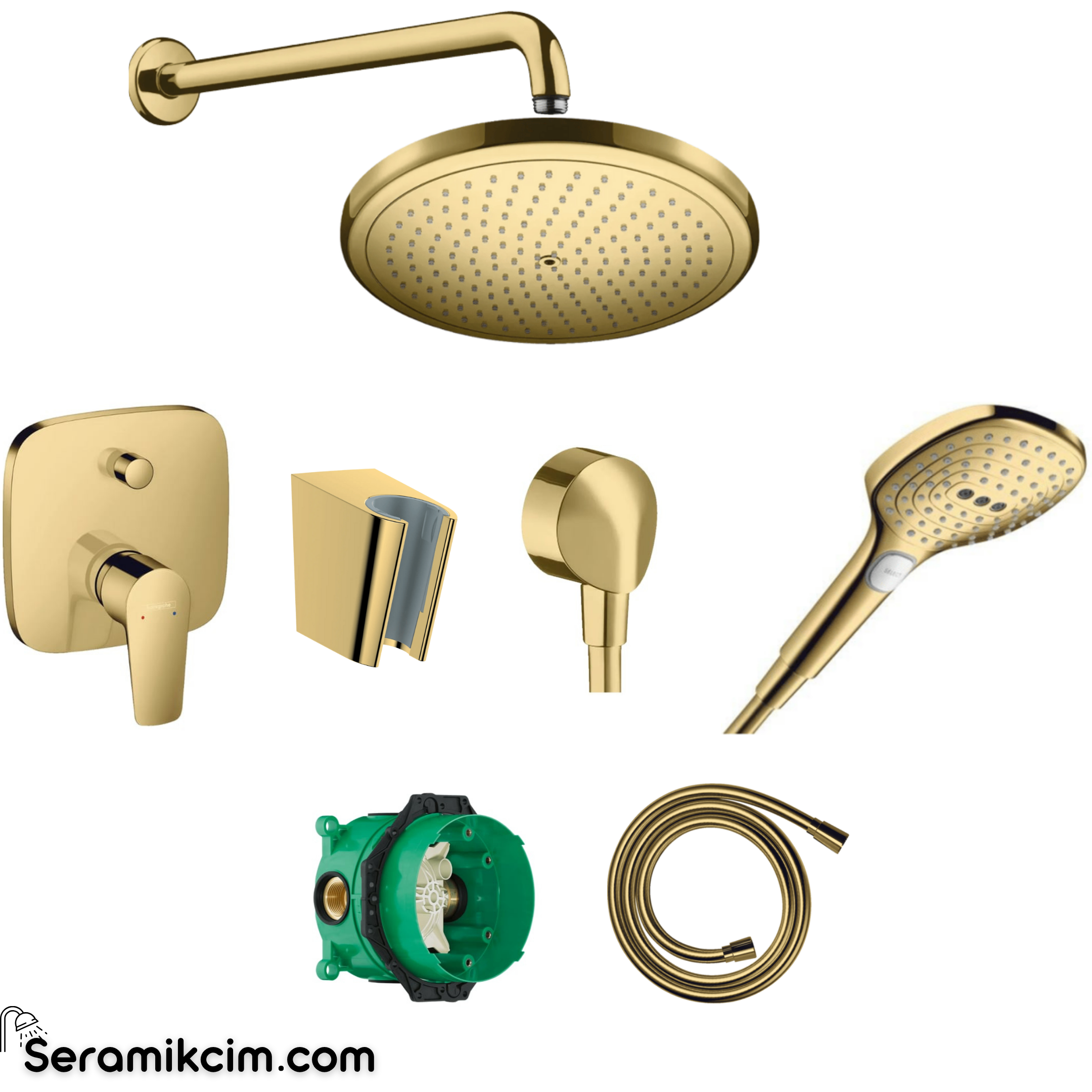 Hansgrohe Talis E Ankastre Banyo Bataryası Set Parlak Altın