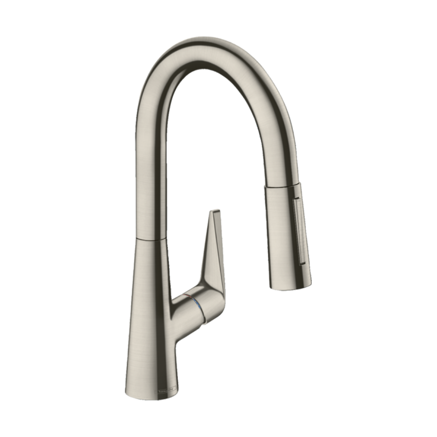HansGrohe Talis M51 Tek Kollu Eviye Bataryası 160, Çekilebilir El Duşu, 2Jet Paslanmaz Çelik 72815800