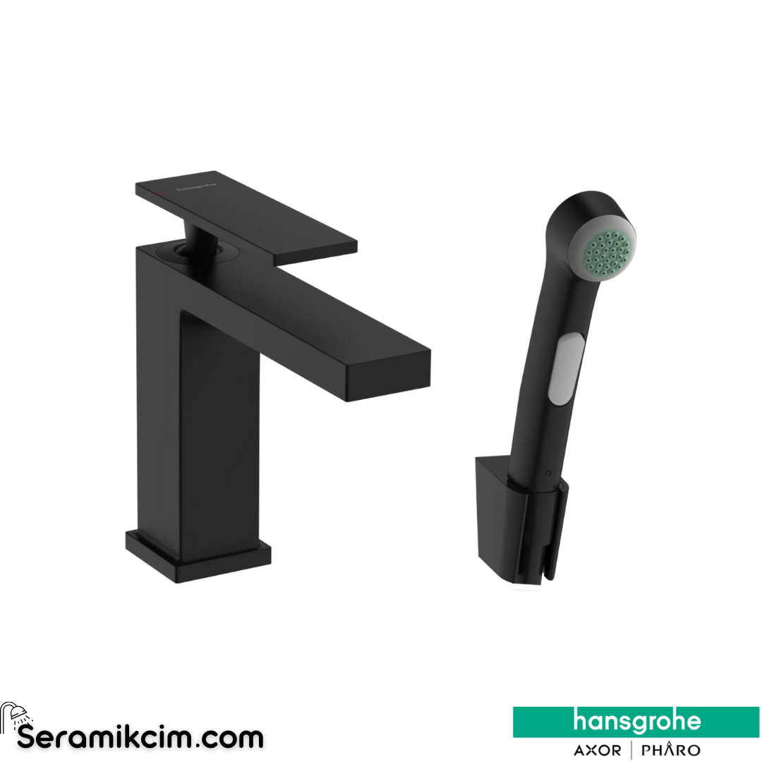 Hansgrohe Tecturis E 110 Lavabo Bataryası Bidette El Duşu Ve Duş Hortumu 160 Cm İle Mat Siyah 73210670