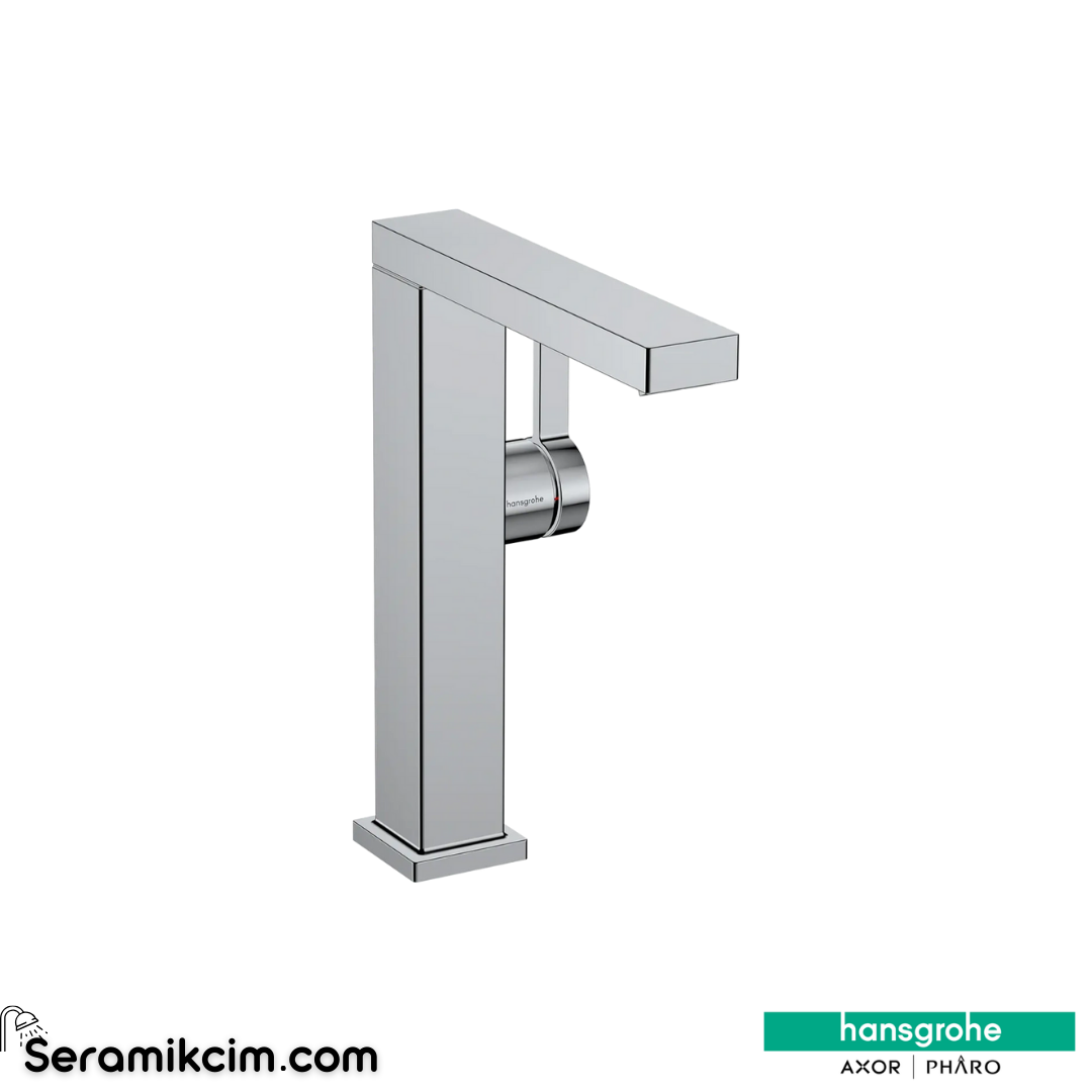 Hansgrohe Tecturis E Lavabo Bataryası 210 Fine Coolstart Ecosmart+ Döner Eviye Bataryası Gaga Bas-Aç Gider Seti İle Krom 73060000