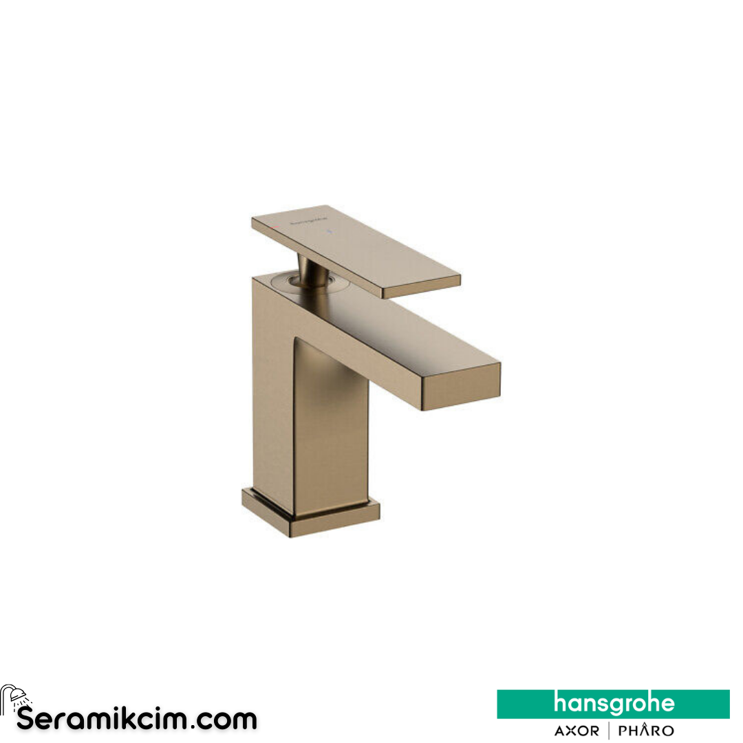 Hansgrohe Tecturis E Lavabo Bataryası 80 Coolstart Sifon Kumandalı Mat Bronz 73004140