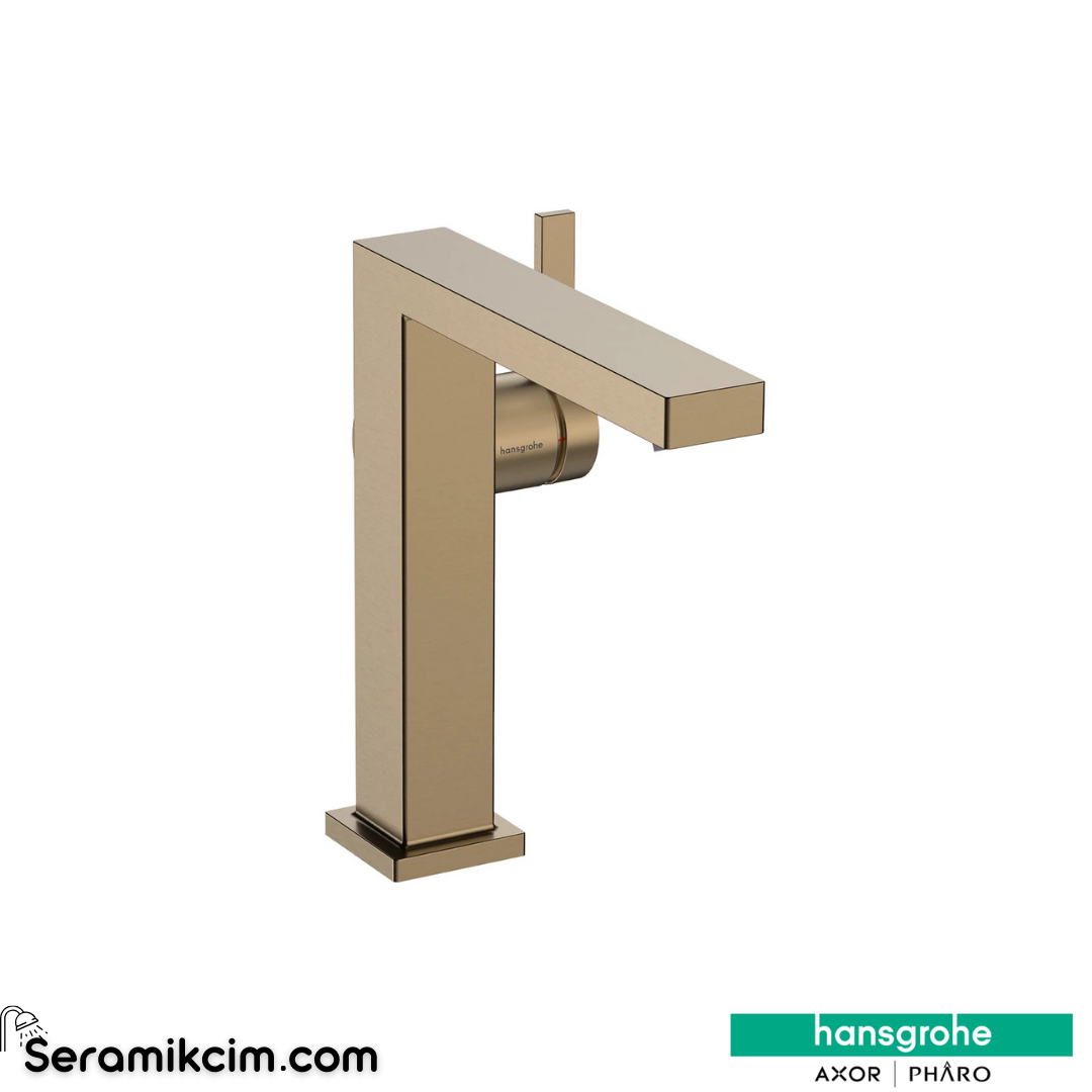 Hansgrohe Tecturis E Lavabo Bataryası 150 Fine Coolstart Bas-Aç Gider Seti İle Mat Bronz 73042140