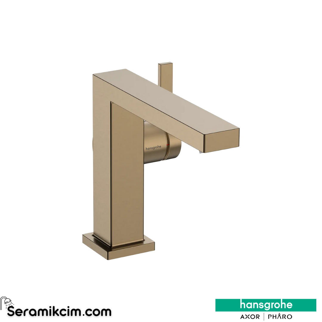 Hansgrohe Tecturis E Lavabo Bataryası 110 Fine Coolstart Ecosmart+ Bas-Aç Gider Seti İle Mat Bronz 73020140