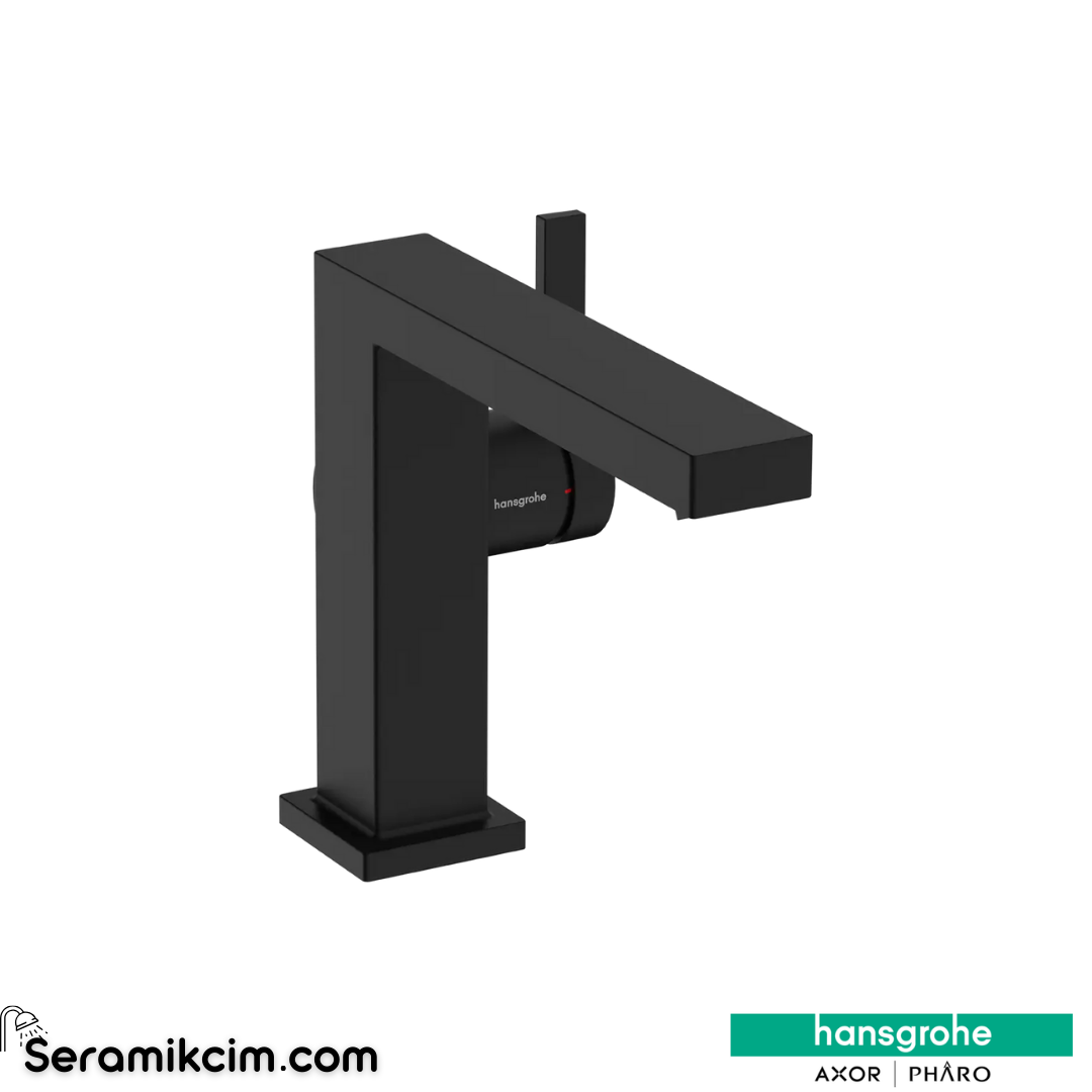 Hansgrohe Tecturis E Lavabo Bataryası 110 Fine Coolstart Ecosmart+ Bas-Aç Gider Seti İle Mat Siyah 73020670
