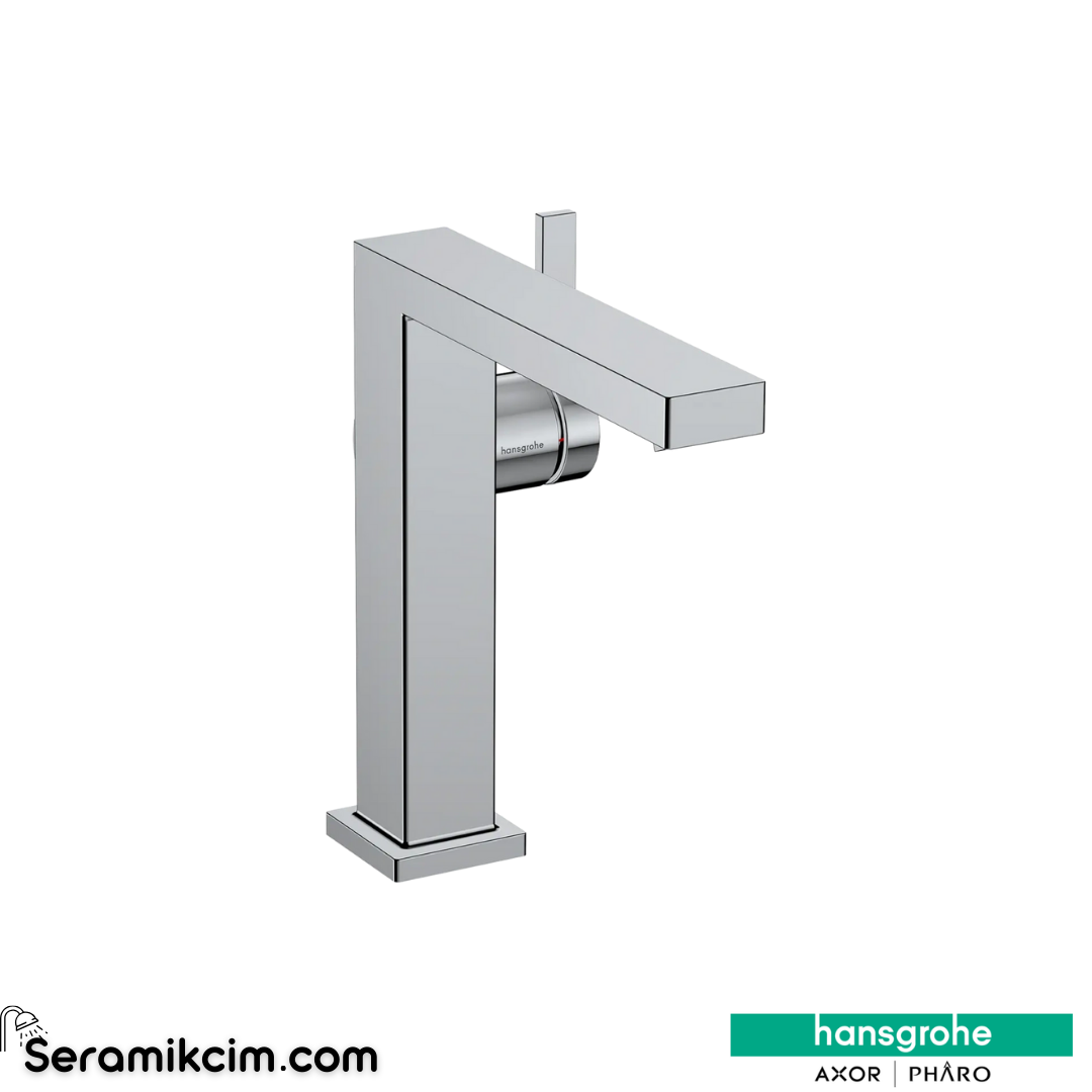 Hansgrohe Tecturis E Lavabo Bataryası 150 Fine Coolstart Ecosmart+ Bas-Aç Gider Seti İle Krom 73040000