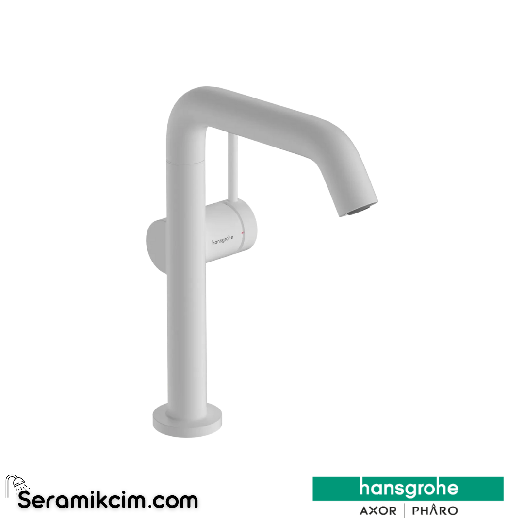 Hansgrohe Tecturis S 210 Fine Lavabo Bataryası Coolstart Ecosmart+ Dönebilir Gaga Ve Bas-Aç Gider Seti İle Mat Beyaz 73360700