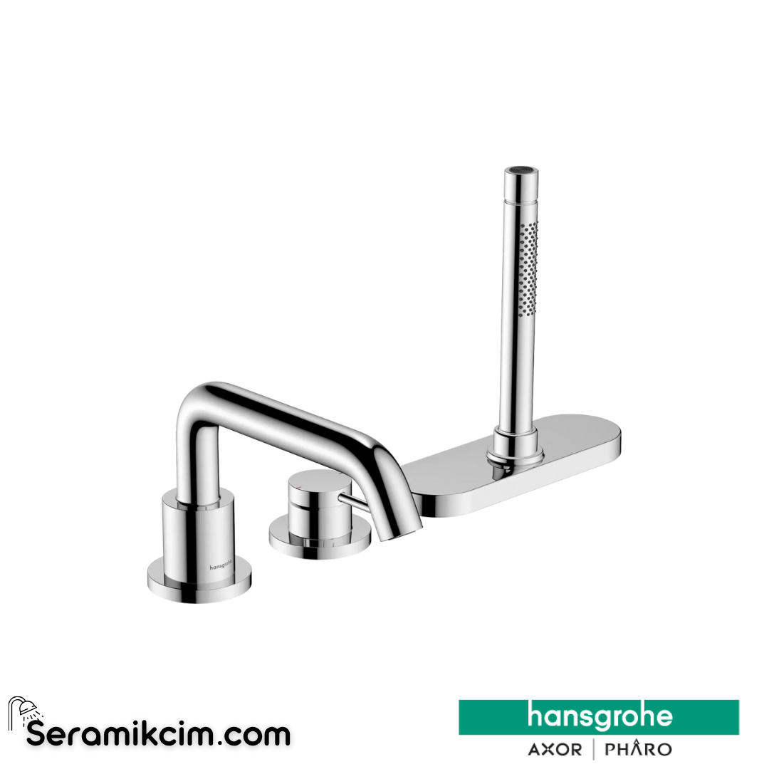Hansgrohe Tecturis S 3-Delikli Küvet Kenarı Tek Kollu Banyo Bataryası Mat Beyazox İle 73447000
