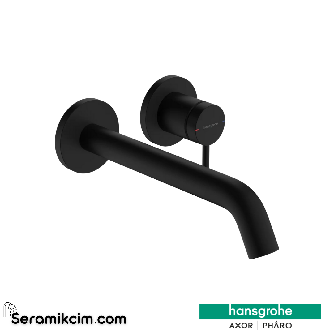 Hansgrohe Tecturis S Ankastre Lavabo Bataryası Ecosmart+ 22,5 Cm Gaga İle Mat Siyah 73351670