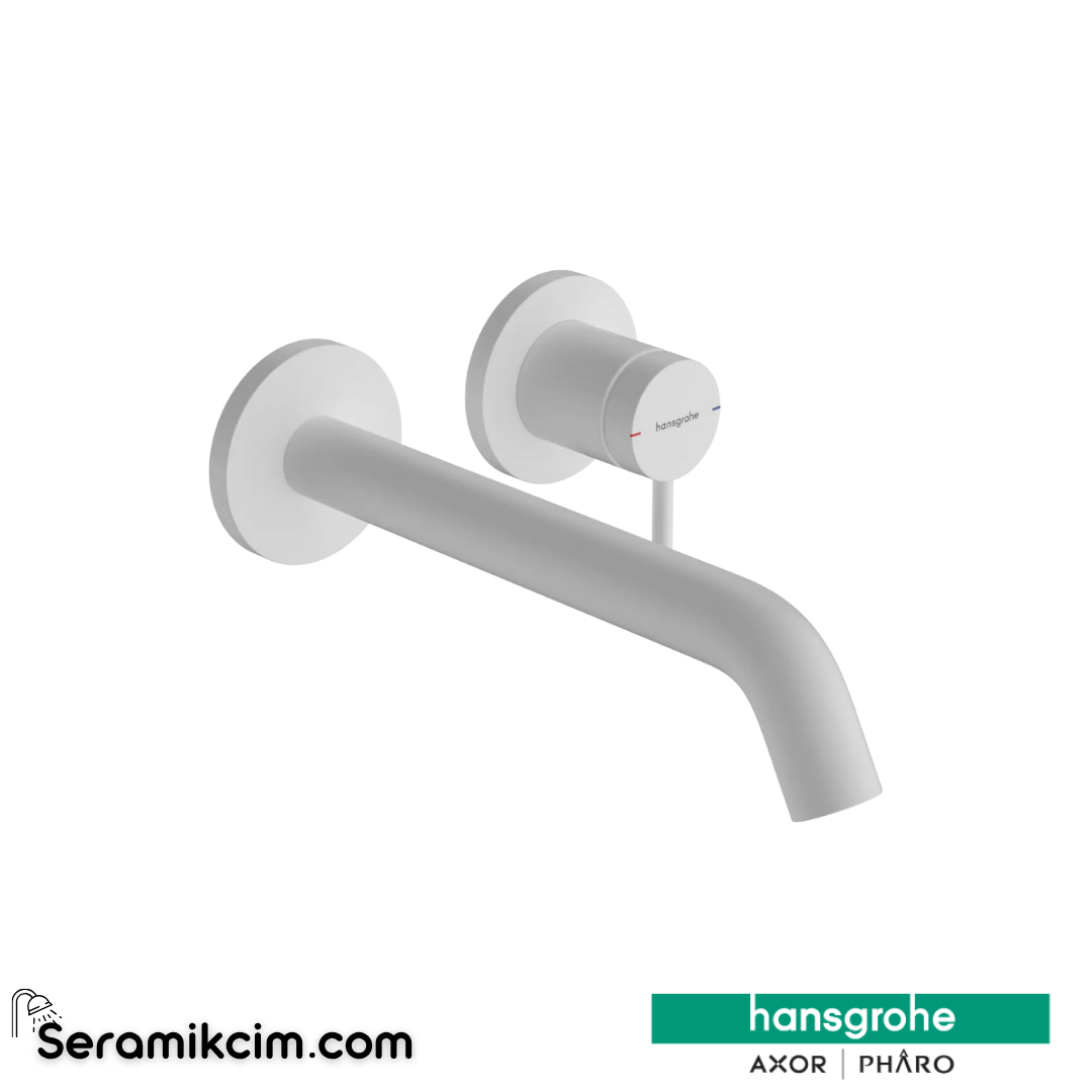 Hansgrohe Tecturis S Ankastre Lavabo Bataryası Ecosmart+ 22,5 Cm Gaga İle Mat Beyaz 73351700