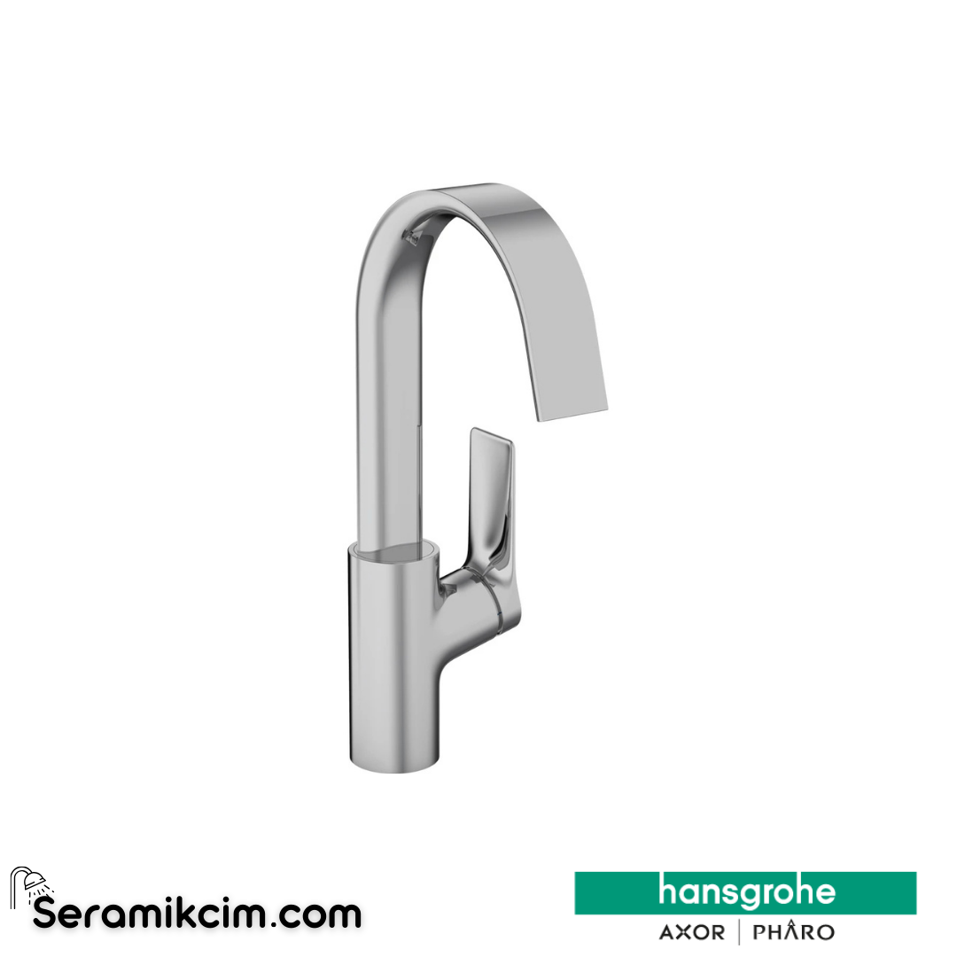 Hansgrohe Vivenis 210 Tek Kollu Döner Lavabo Bataryası 210 Sifon Kumadanlı Krom 75030000