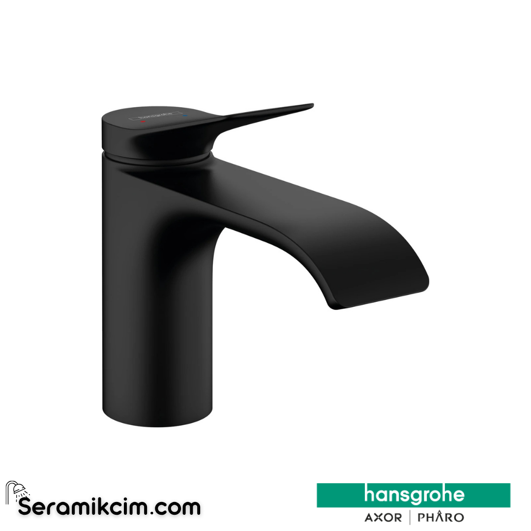 Hansgrohe Vivenis Tek Kollu Lavabo Bataryası 80 Sifon Kumandalı Mat Siyah 75010670