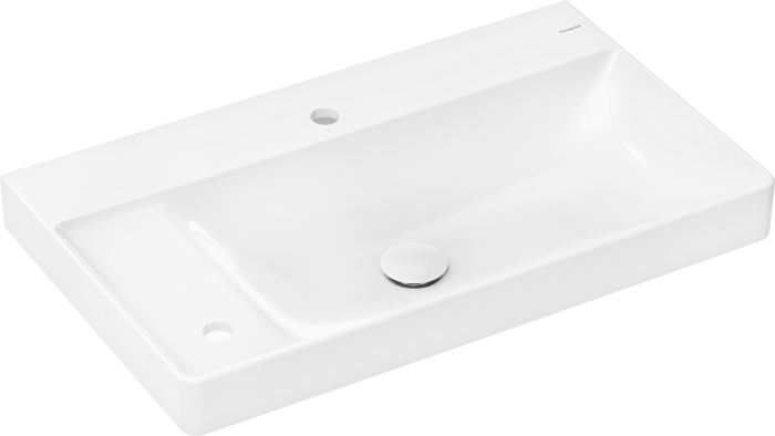 Hansgrohe Xelu Q Etajerli Lavabo Çift Armatür Delikli 80x48 cm Beyaz 61034450