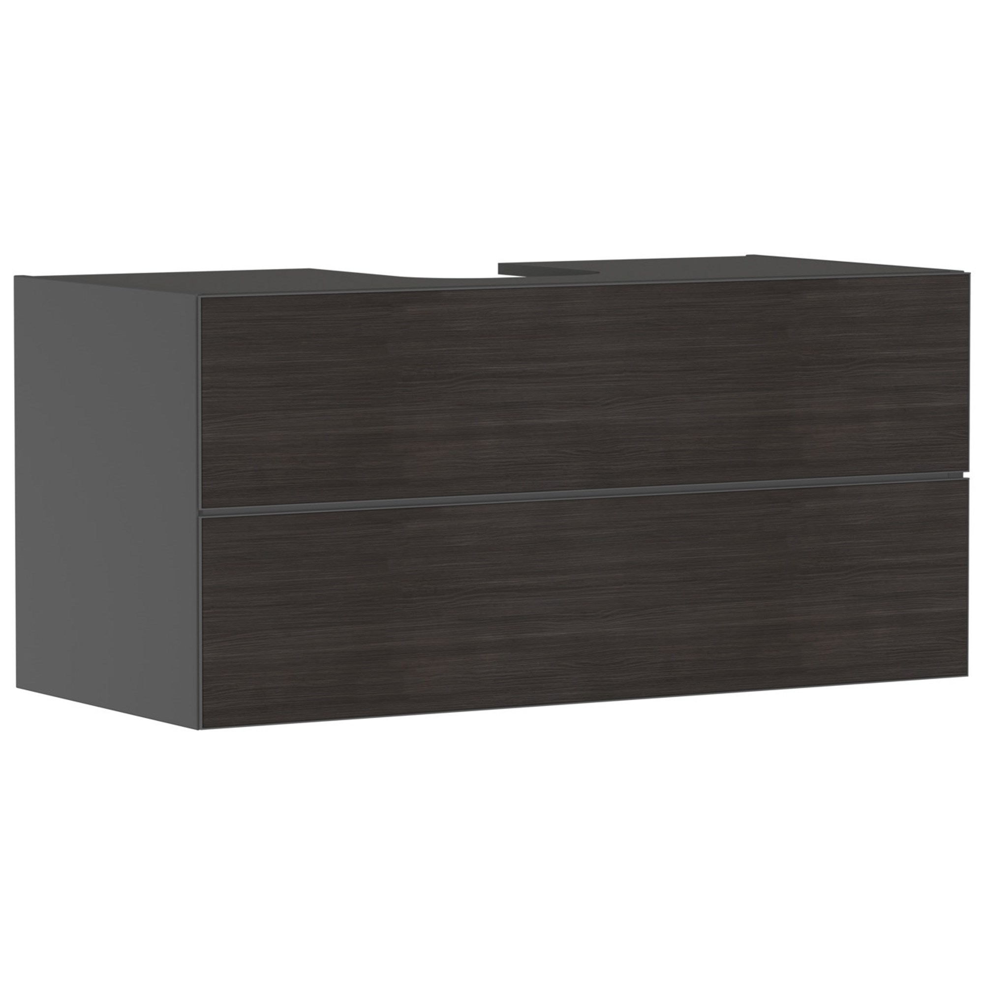Hansgrohe Xevolos E Lavabo Dolabı 118x55 cm 2 Çekmeceli Konsol İçin Mat Arduvaz Gri-Koyu Meşe 54195730