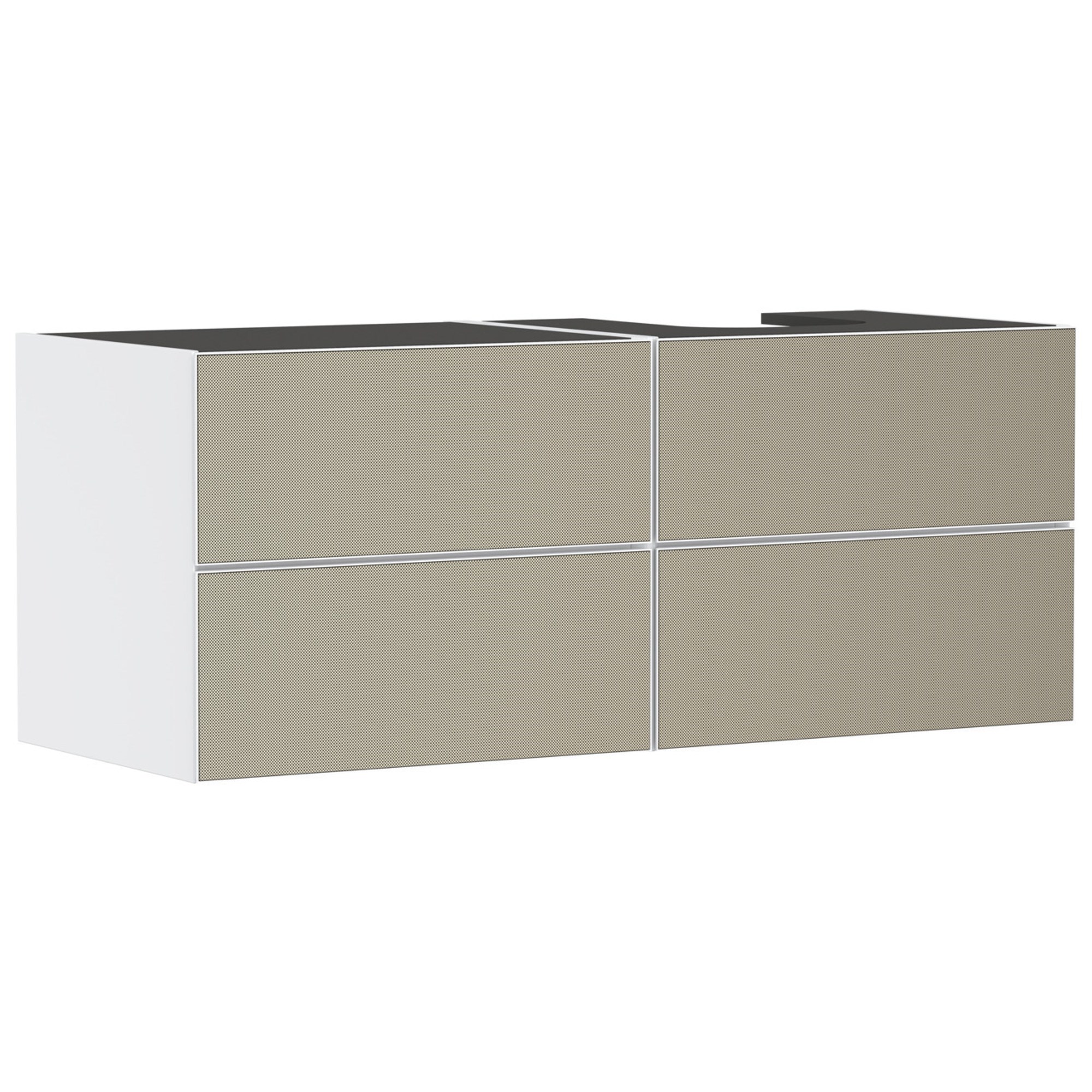 Hansgrohe Xevolos E Lavabo Dolabı 137x55 cm 4 Çekmeceli Konsol İçin Sağ Mat Beyaz-Desenli Bronz 54239390