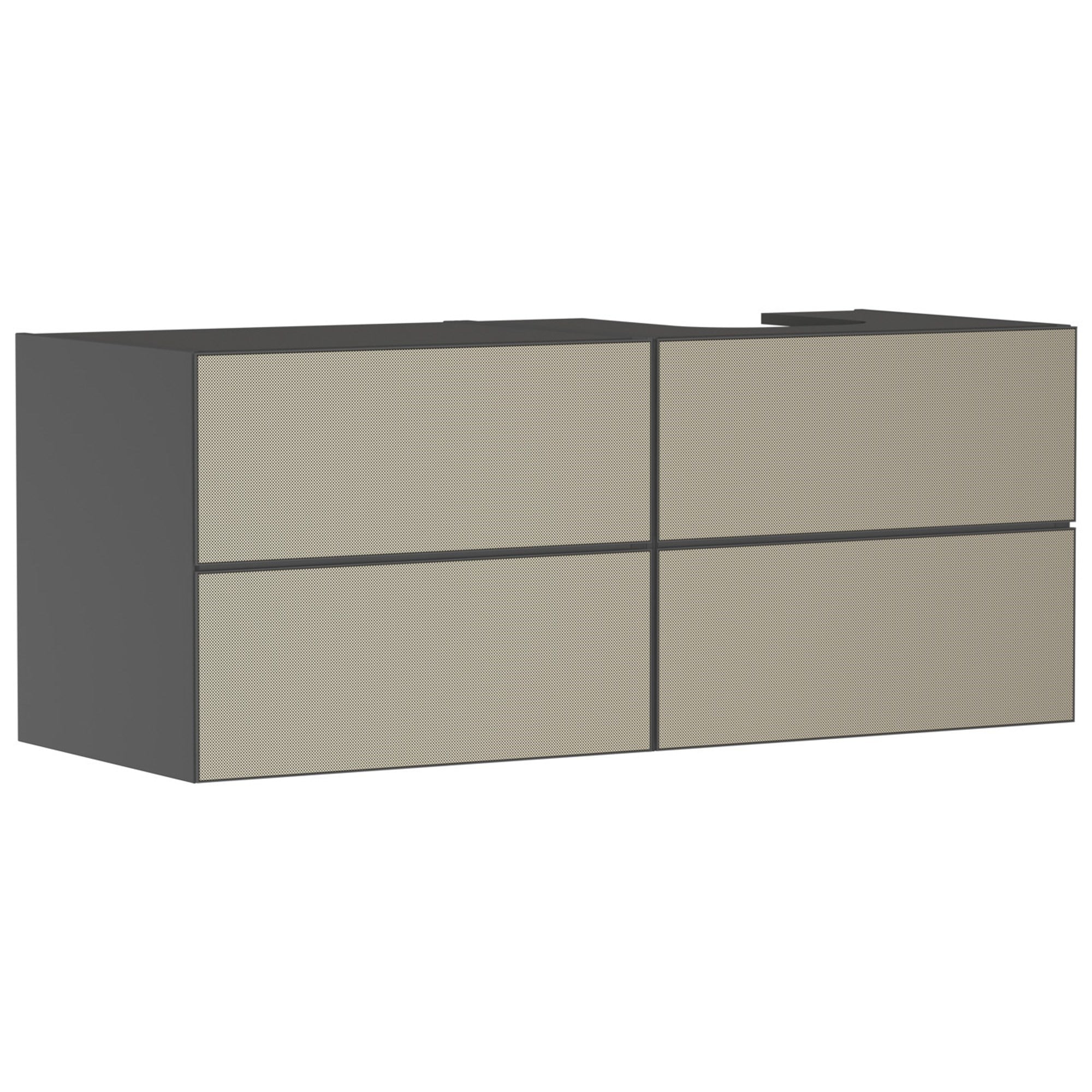 Hansgrohe Xevolos E Lavabo Dolabı 137x55 cm 4 Çekmeceli Konsol İçin Sağ Mat Arduvaz Gri-Desenli Bronz 54241390