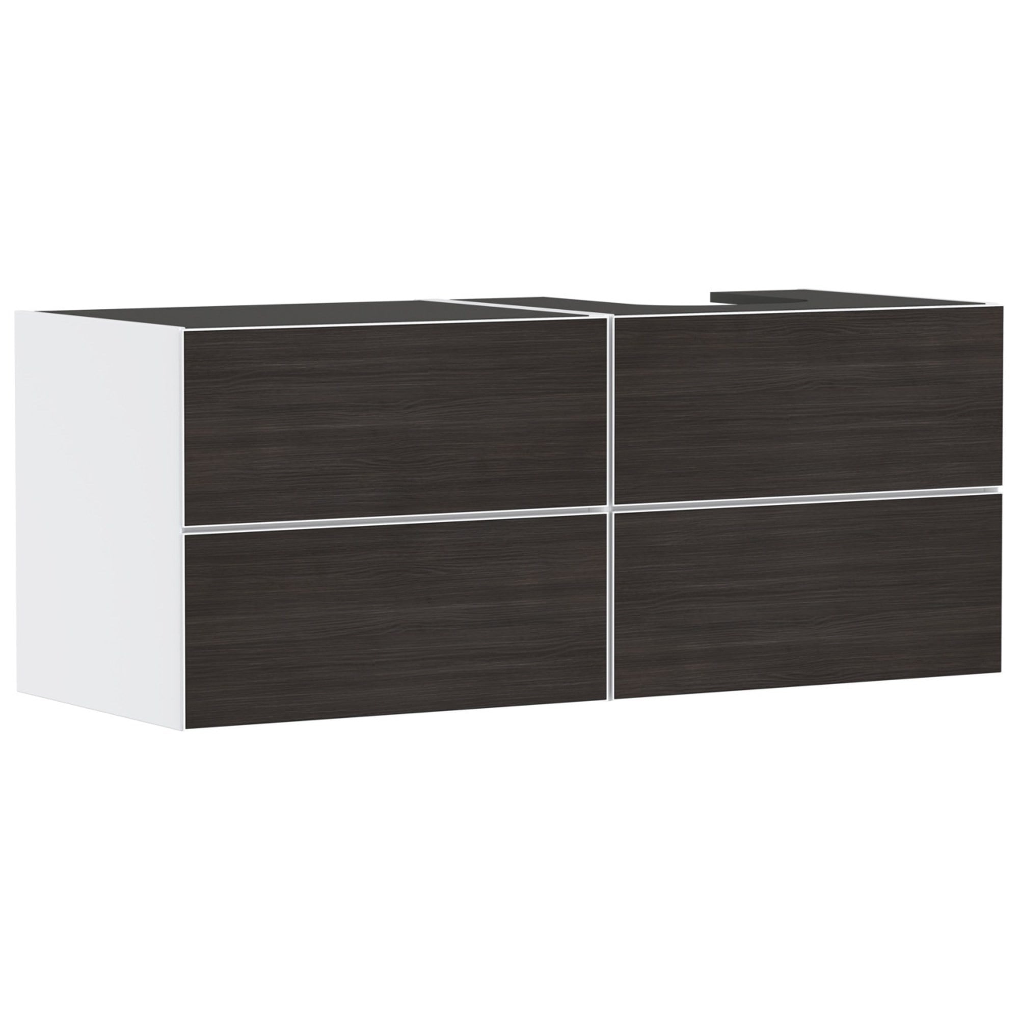 Hansgrohe Xevolos E Lavabo Dolabı 137x55 cm 4 Çekmeceli Konsol İçin Sağ Mat Beyaz-Koyu Meşe 54239730