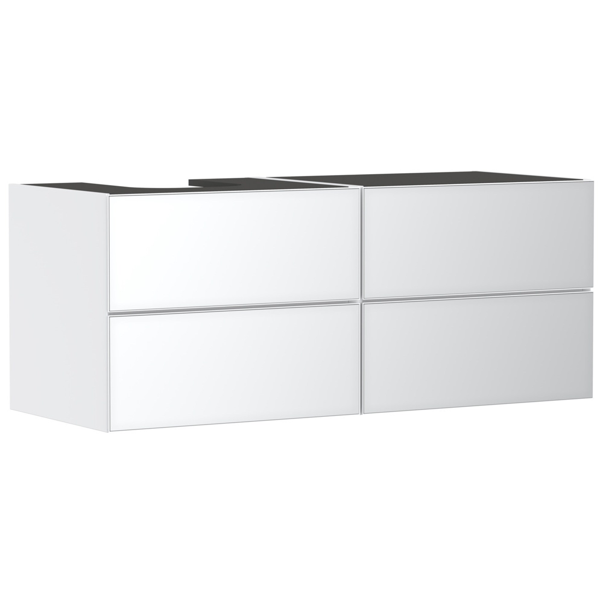 Hansgrohe Xevolos E Lavabo Dolabı 137x55 cm 4 Çekmeceli Konsol İçin Sol Mat Beyaz-Metalik Beyaz 54236320