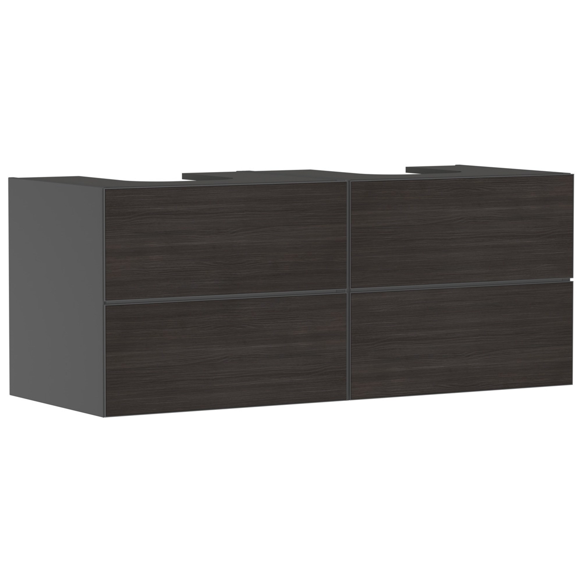 Hansgrohe Xevolos E Lavabo Dolabı 137x55 cm 4 Çekmeceli Konsol İçin Mat Arduvaz Gri-Koyu Meşe 54198730
