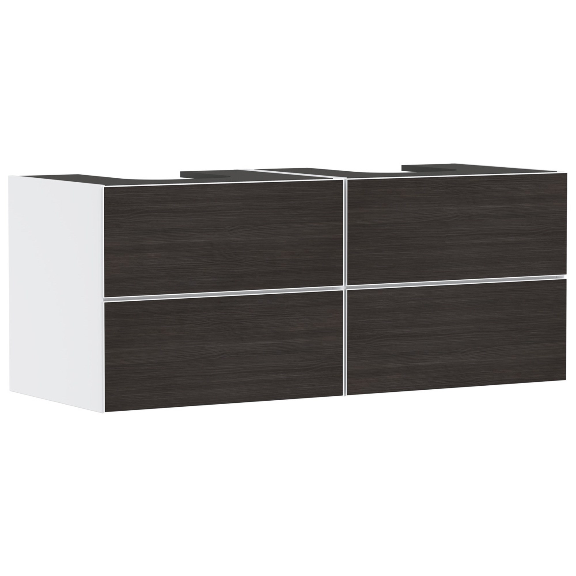 Hansgrohe Xevolos E Lavabo Dolabı 137x55 cm 4 Çekmeceli Konsol İçin Mat Beyaz-Koyu Meşe 54196730