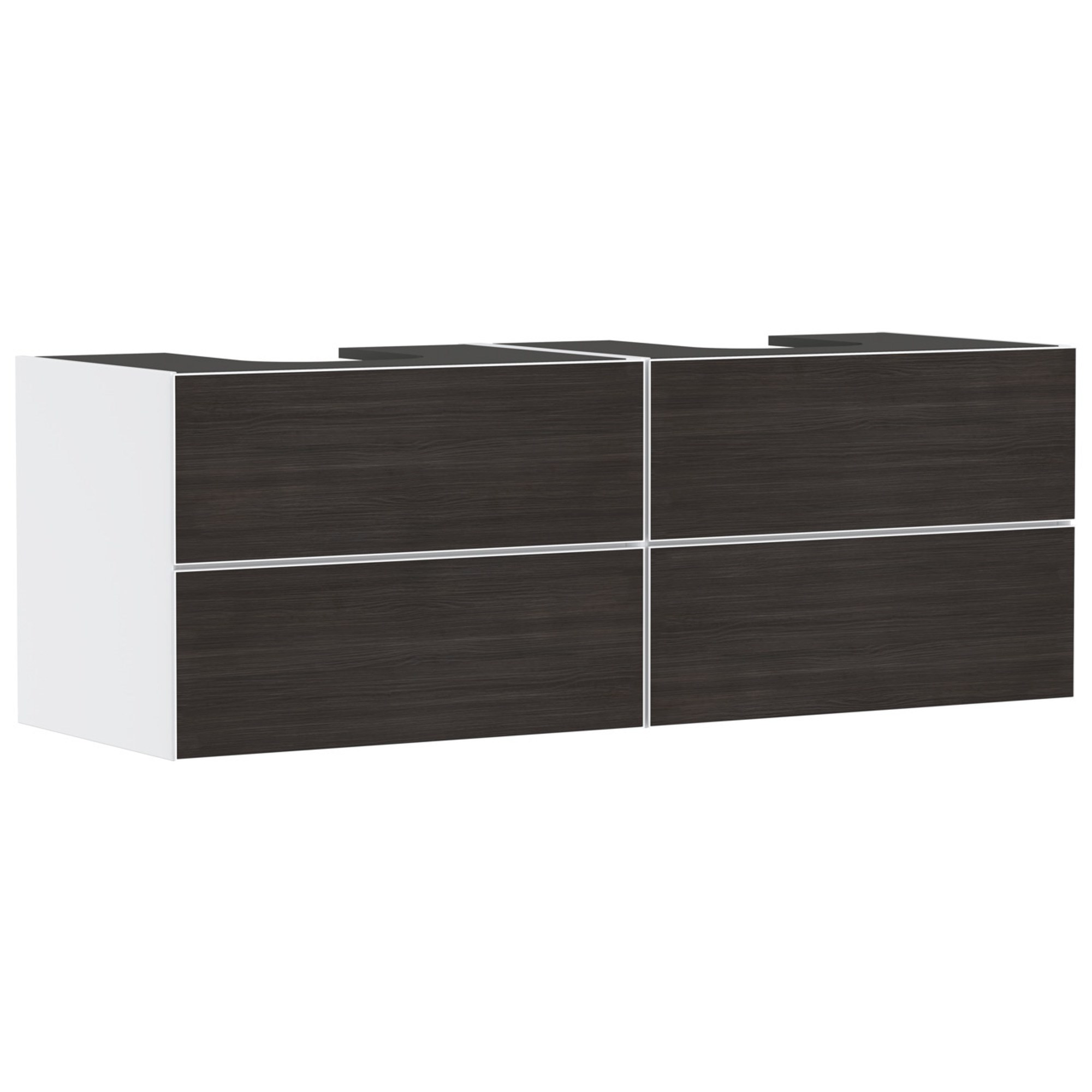 Hansgrohe Xevolos E Lavabo Dolabı 157x55 cm 4 Çekmeceli Konsol İçin Mat Beyaz-Koyu Meşe 54199730