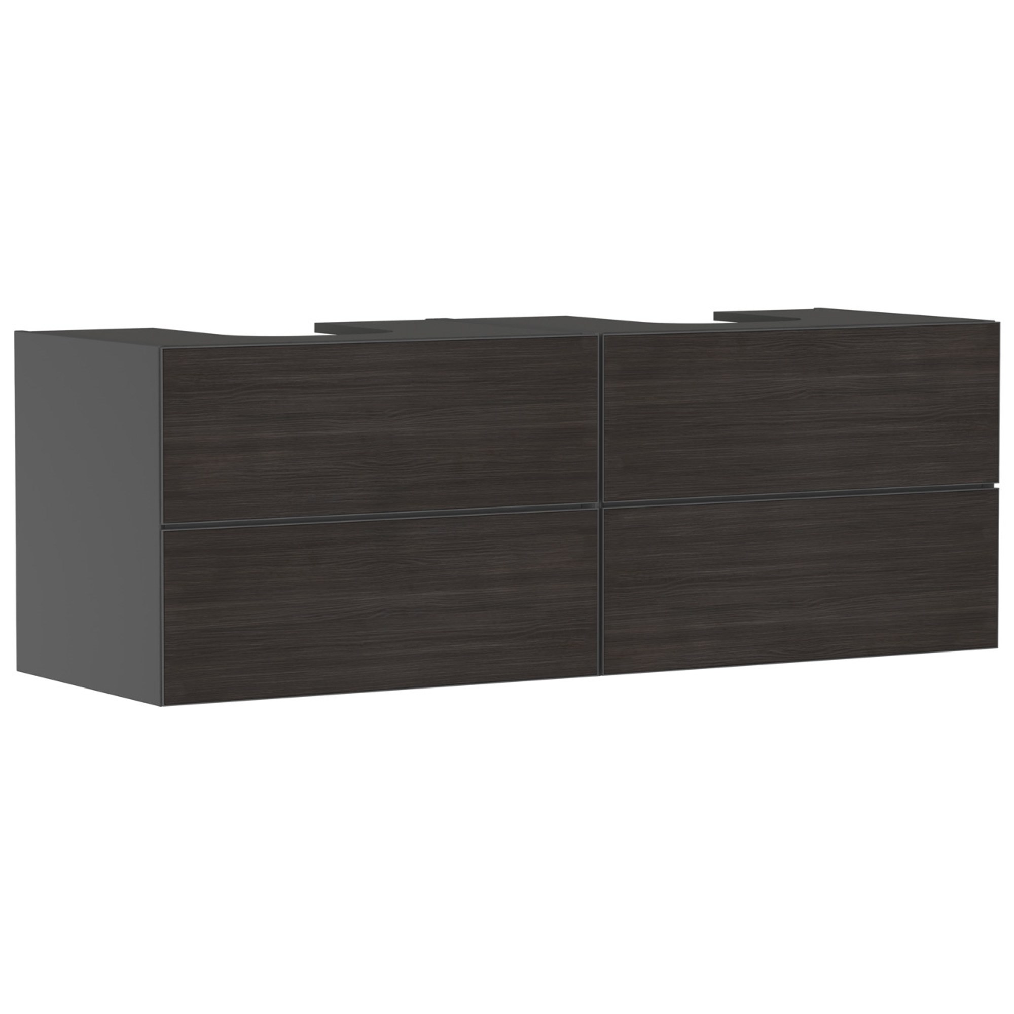 Hansgrohe Xevolos E Lavabo Dolabı 157x55 cm 4 Çekmeceli Konsol İçin Mat Arduvaz Gri-Koyu Meşe 54201730