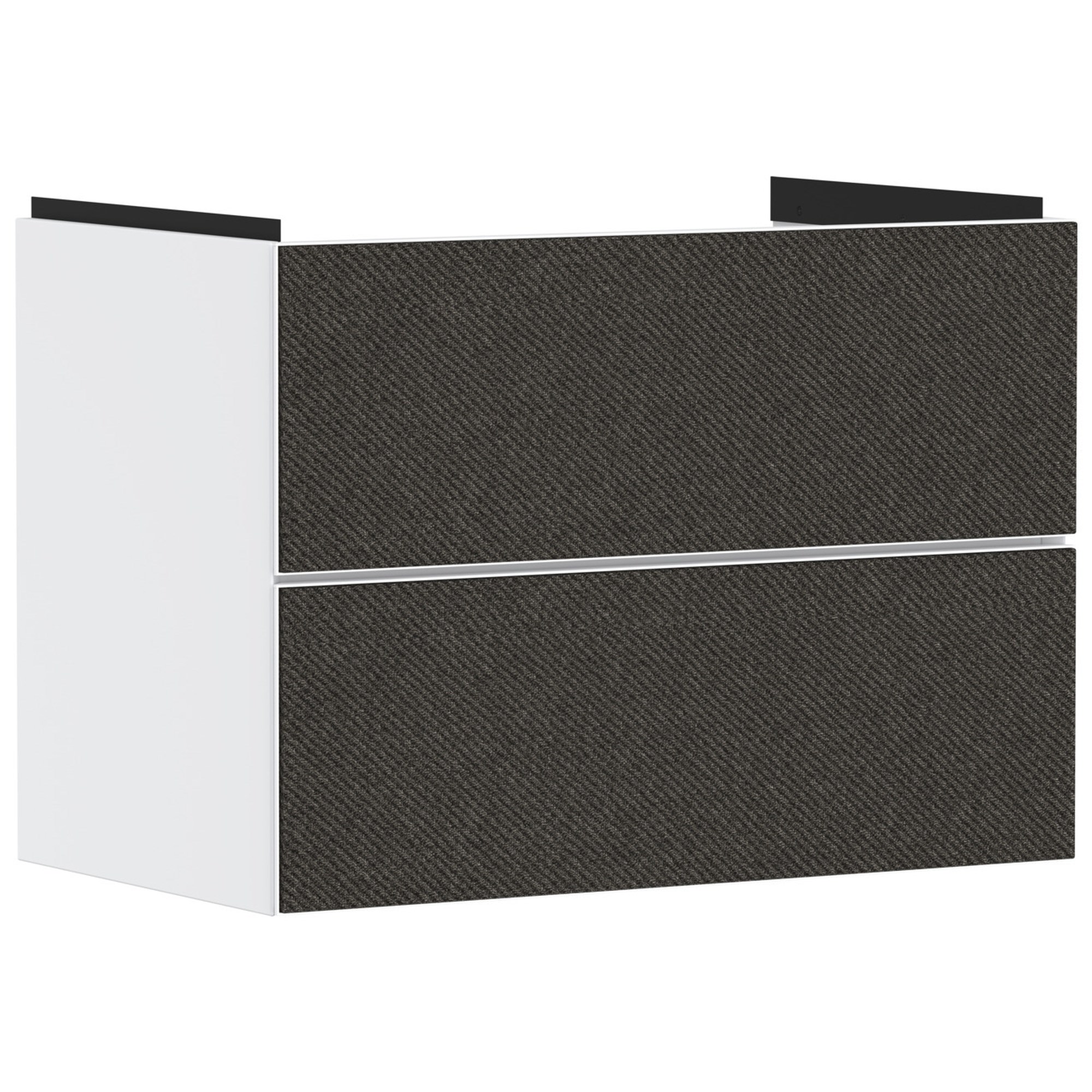 Hansgrohe Xevolos E Lavabo Dolabı 78x47,5 cm 2 Çekmeceli Mat Beyaz-Koyu Gri Tekstil 54178660