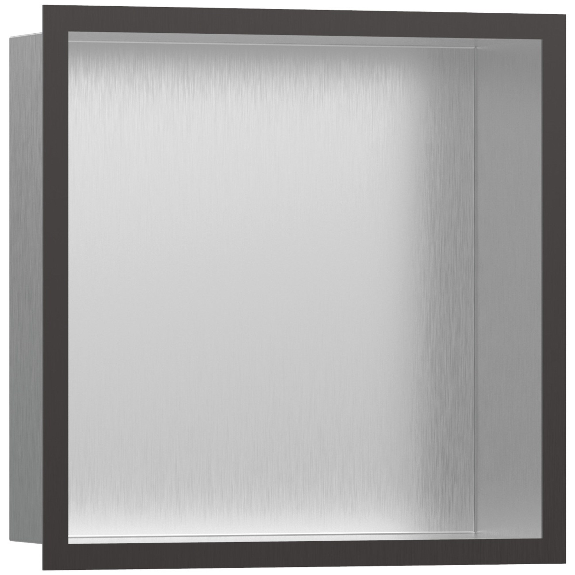 Hansgrohe XtraStoris Individual Tasarım Çerçeveli Duvar Nişi 30x30x10 cm Fırçalı Paslanmaz Çelik / Mat Siyah-Krom 56097340