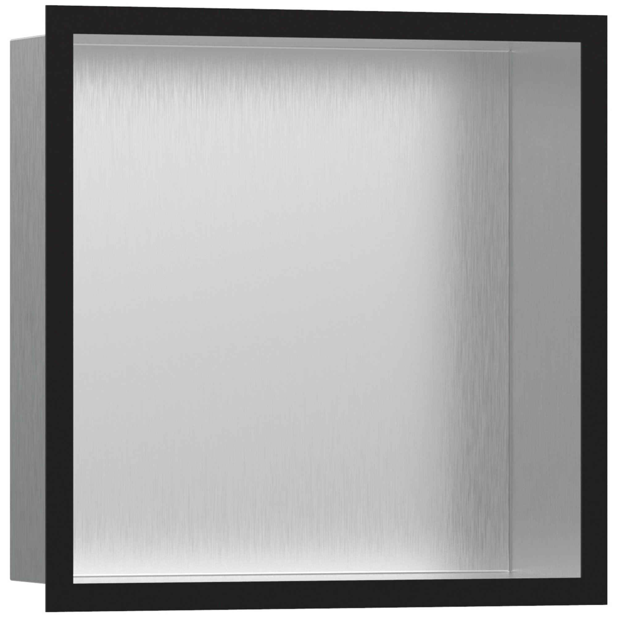 Hansgrohe XtraStoris Individual Tasarım Çerçeveli Duvar Nişi 30x30x10 cm Fırçalı Paslanmaz Çelik / Mat Siyah 56097670
