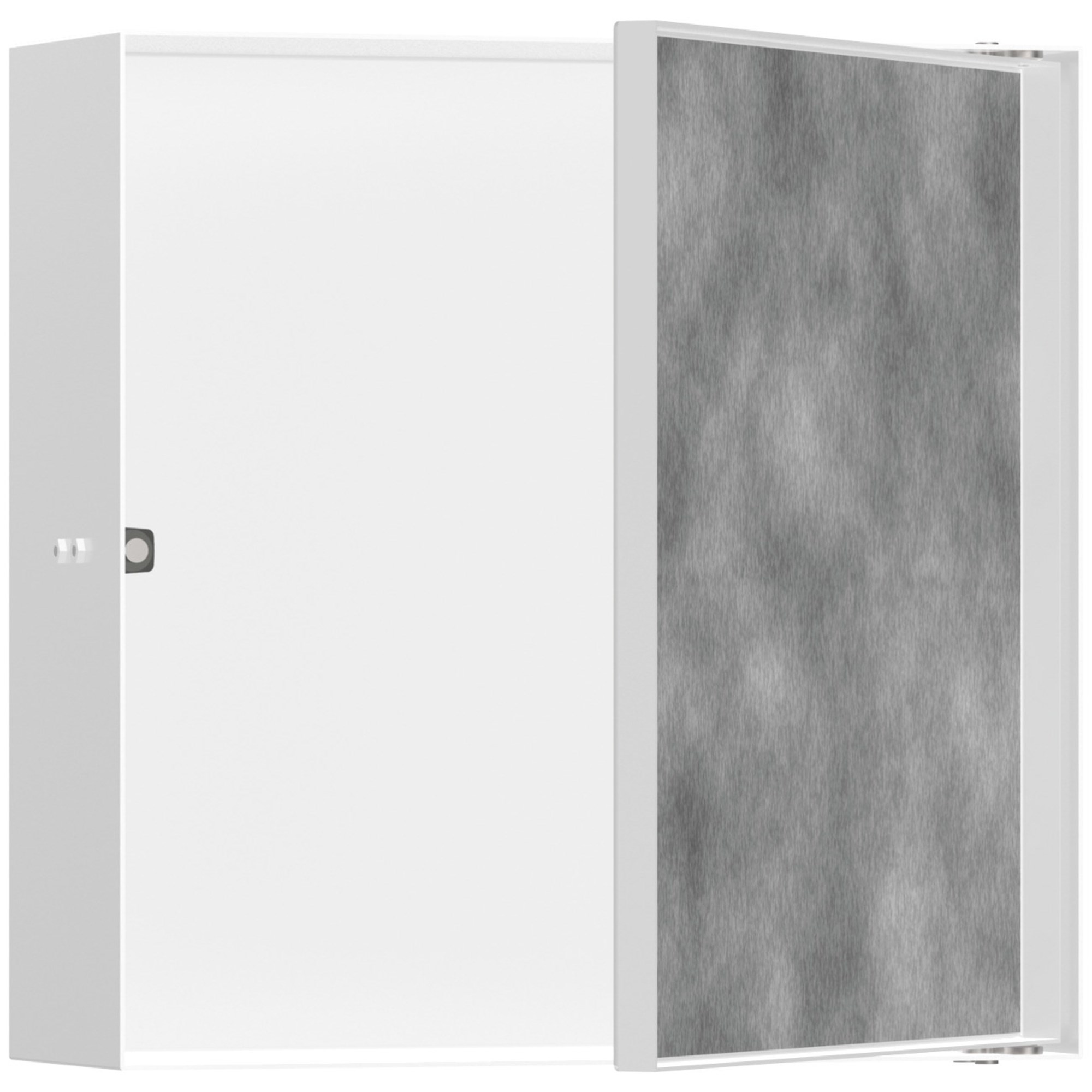 Hansgrohe XtraStoris Rock Seramik Kapaklı Duvar Nişi 30x30x10 cm Mat Beyaz 56085700