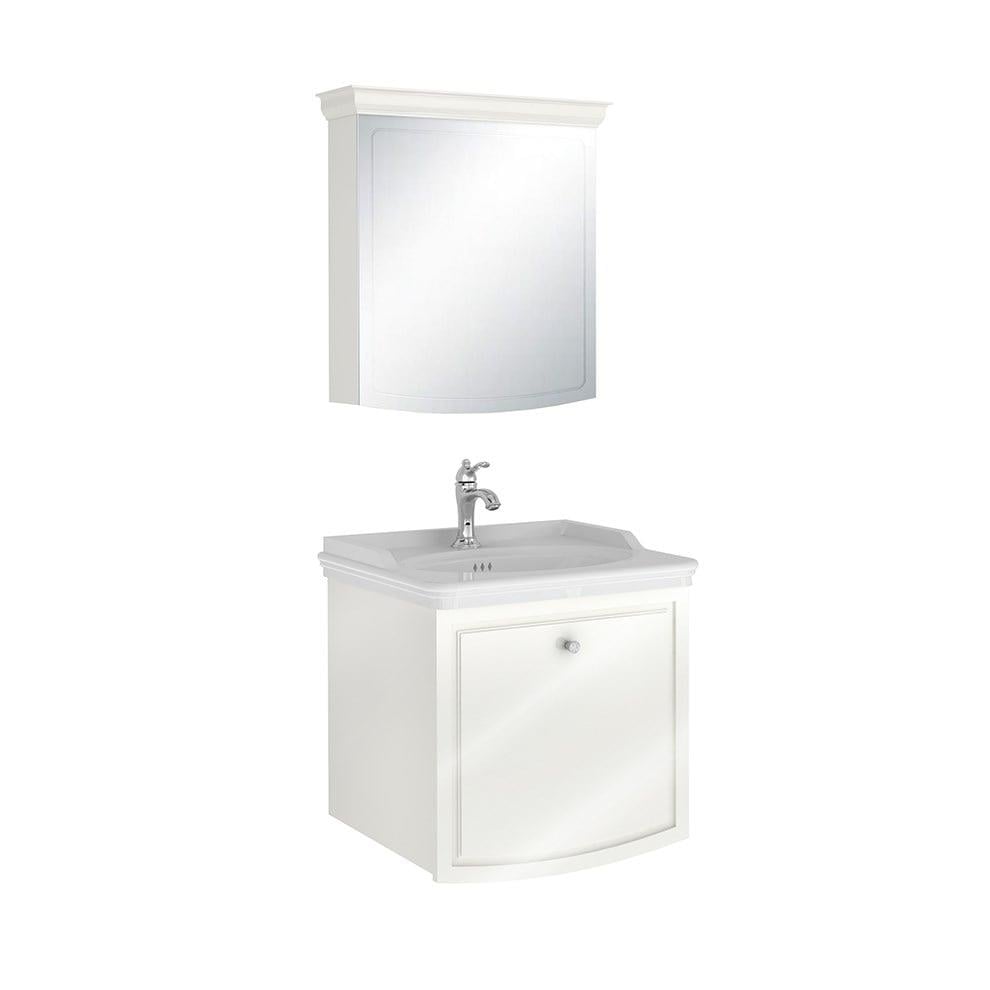 Kale Banyo Arte+ 65 Cm Set (Lavabo+Lavabo Dolabı+Ayna Dolabı) Parlak Beyaz (Krom) - 610100200762