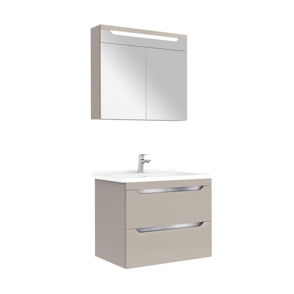 Kale Banyo Casilla 80cm Set (İdea 2.0 Lavabo+Lavabo Dolabı+Ayna Dolabı) Vizon - 610100201232