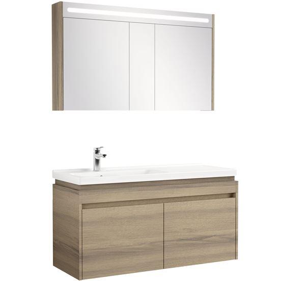 Kale Banyo İdea 120Cm Set Pasifik A (Sağ Etajer Lavabo + Ayna Dolap) - 610100201499