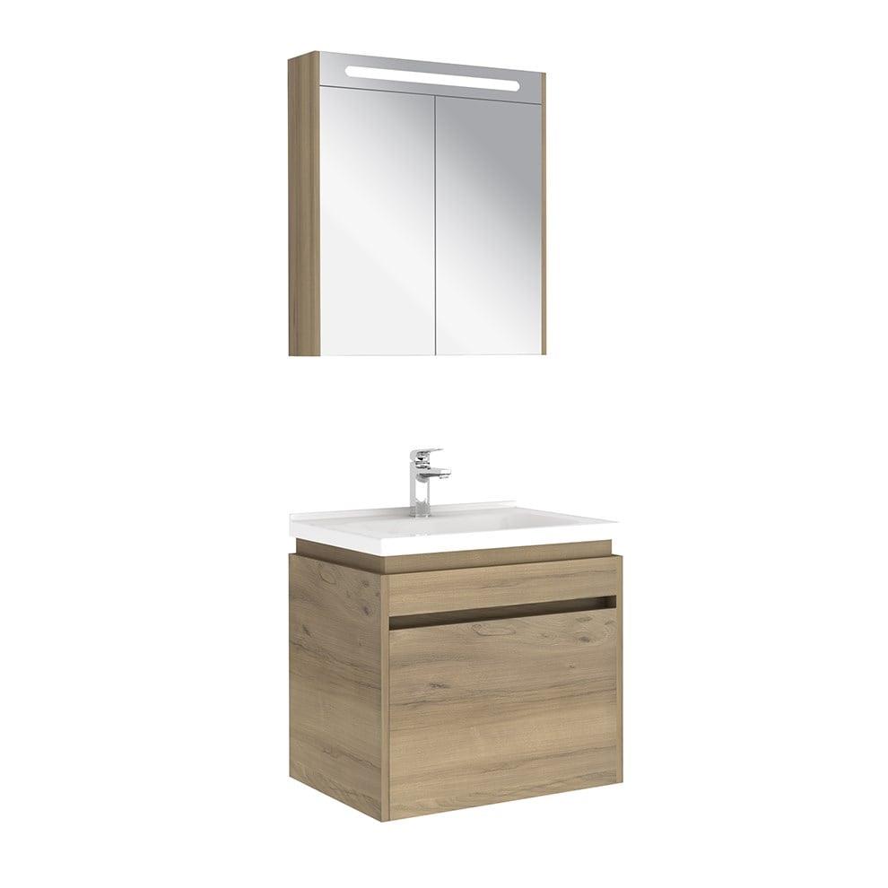 Kale Banyo İdea 2.0 (Durabad) 65Cm Set Pasifik A (Lavabo+Tek Çekmeceli Lavabo Dolabı+Aydınlatmalı Ayna Dolabı) - 610100200488