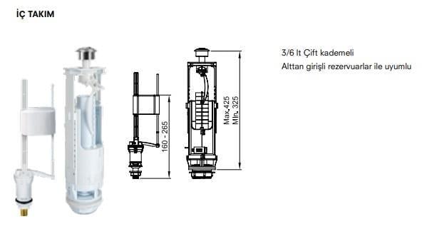 Kale Banyo Kale Yeni 3/6 Lt İç Takım (Poşetli) - 410200700043