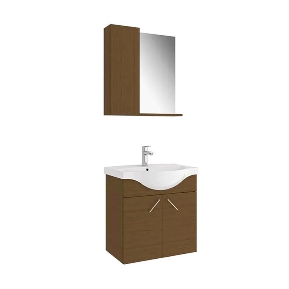 Kale Banyo Mılena 65 Cm Set Italyan Ceviz (Lavabo+Lavabo Dolabı+Yarım Dolaplı Ayna) - 610100201141