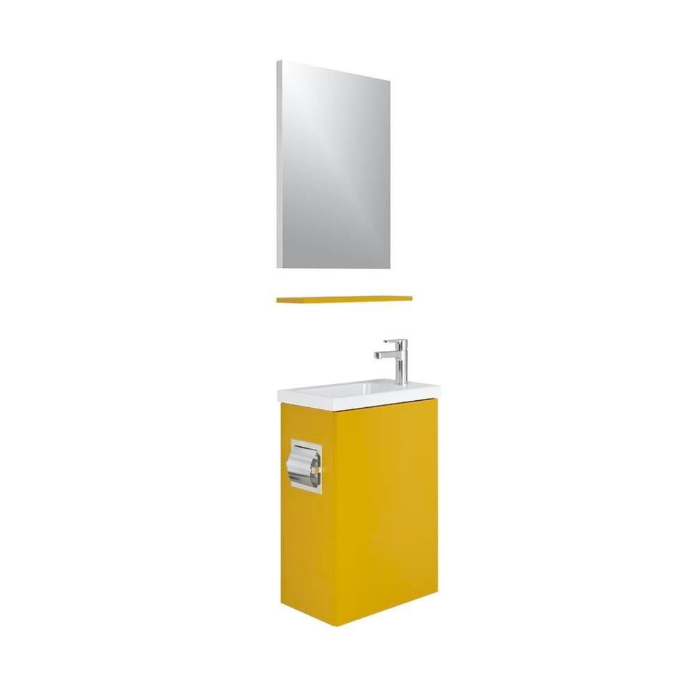 Kale Banyo Minimalist 50Cm Set Hardal (Lavabo+Lavabo Dolabı+Ayna+Etajer+Havluluk+Tuvalet Kağıtlığı) - 610100201207