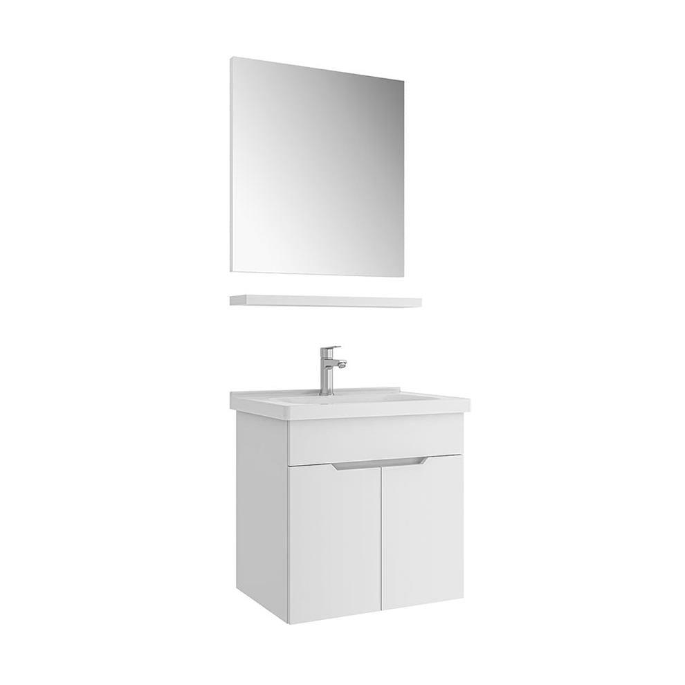 Kale Banyo Stora 65Cm Set Parlak Beyaz (Lavabo+Lavabo Dolabı+Ayna+Etajer) - 610100200906