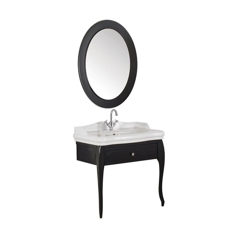 Kale Banyo Victorian 90Cm Set Antrasit (Tek Delikli Lavabo+Lavabo Dolabı+Ayna) - 610100200399