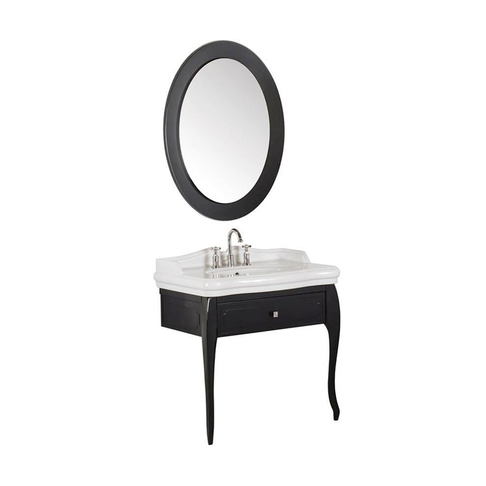 Kale Banyo Victorian 90Cm Set Antrasit(3 Delikli Lavabo+Lavabo Dolabı+Ayna) - 610100200397