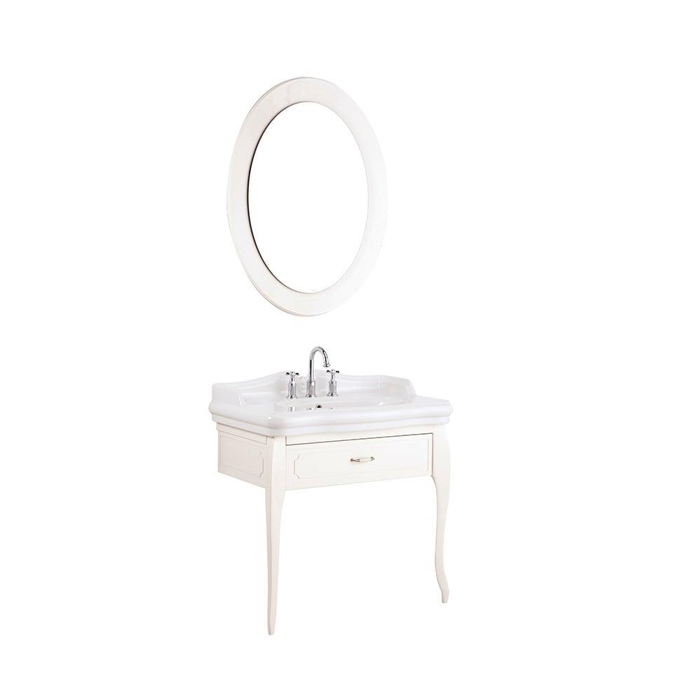 Kale Banyo Victorian 90Cm Set Krem (Tek Delikli Lavabo+Lavabo Dolabı+Ayna) - 610100200398