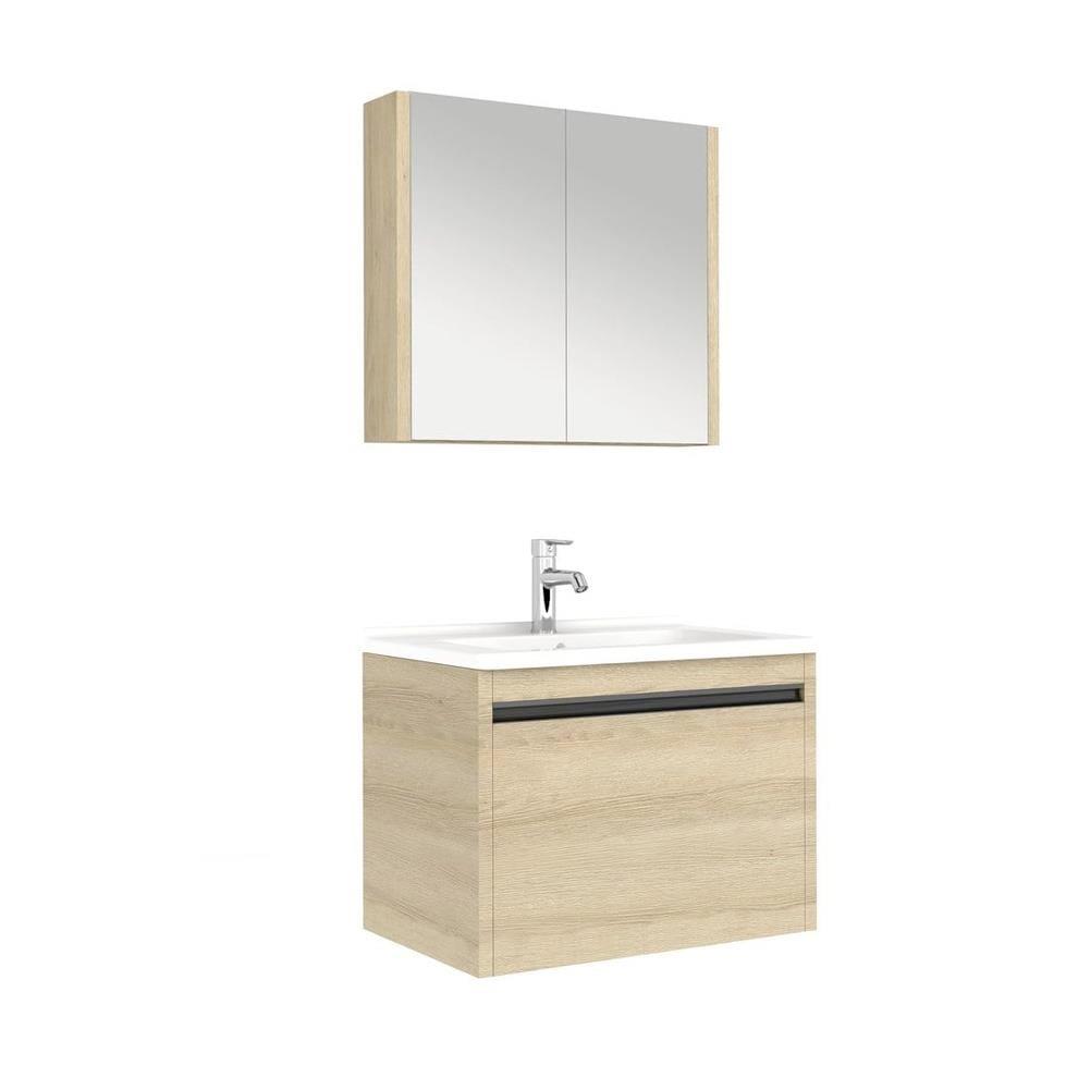 Kale Banyo Vista 80 Cm Set (Zero 2.0 Lavabo+Lavabo Dolabı+Ayna Dolabı) Koyu Meşe - 610100201222