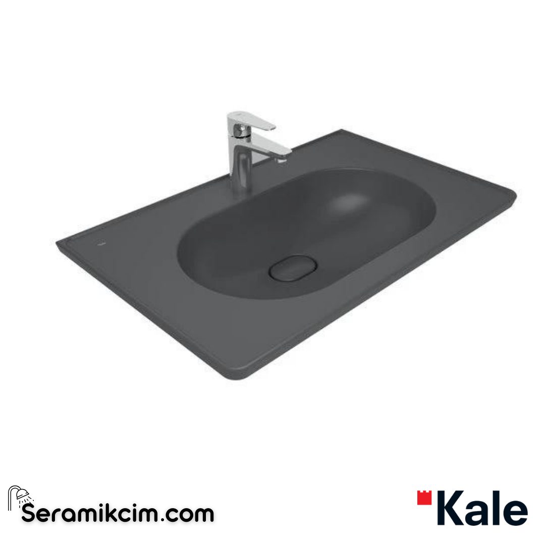 Kale Banyo Zero 2.0 80X50 Etajerli Lavabo Mat Antrasit Gri - 310200200522